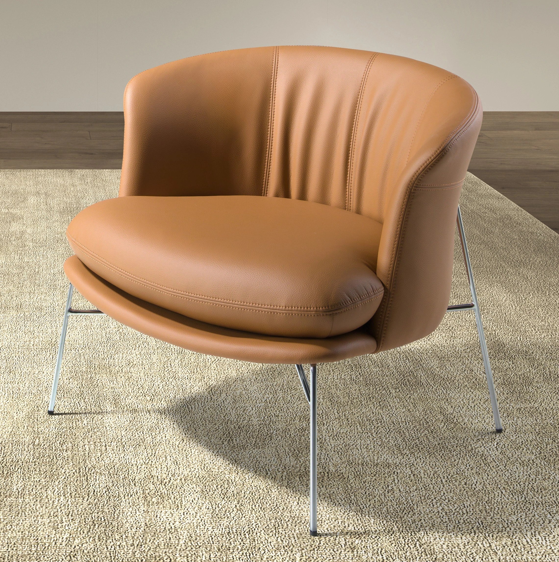 Fauteuil en similicuir marron