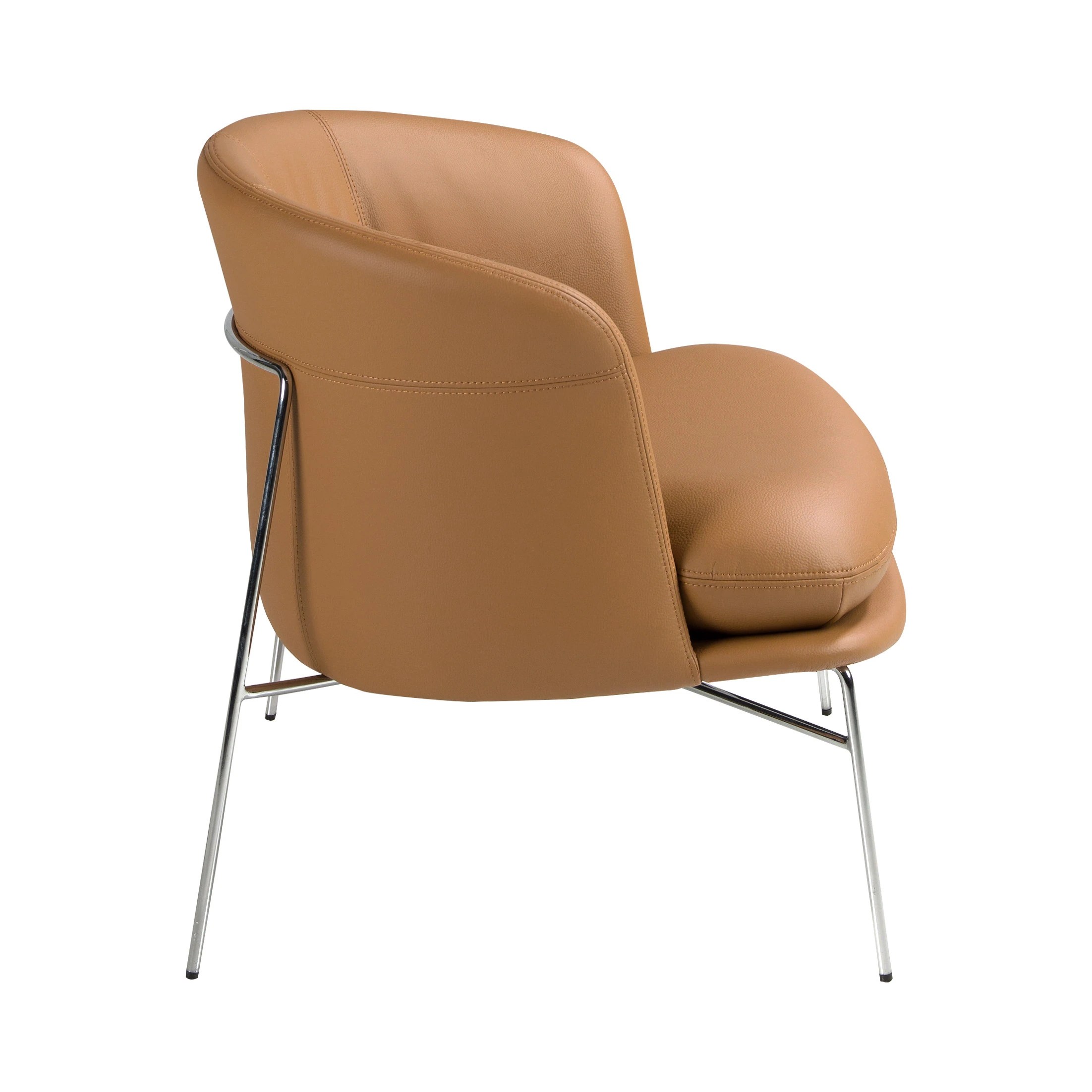 Fauteuil en similicuir marron