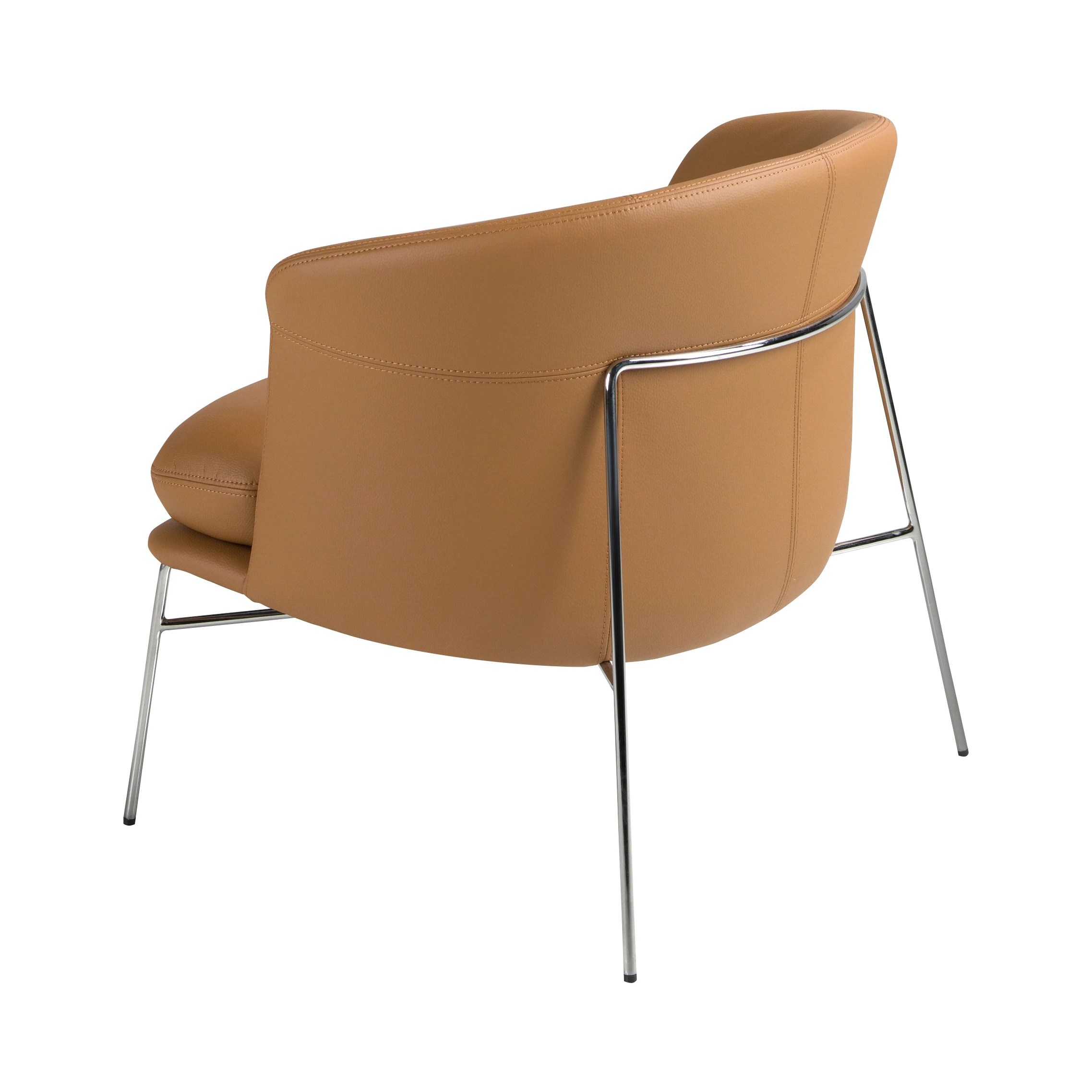 Fauteuil en similicuir marron