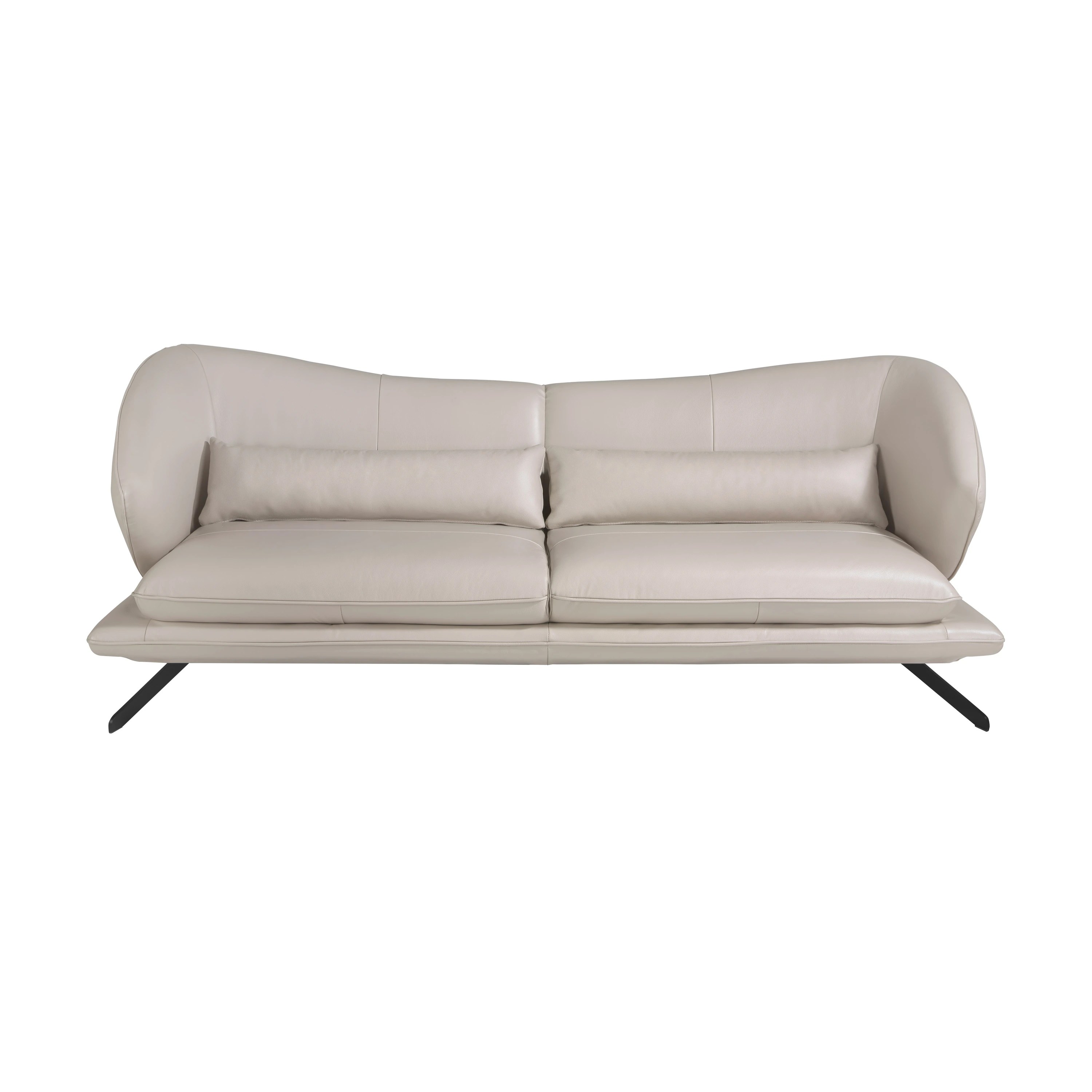 Canapé 3 places en cuir gris taupe