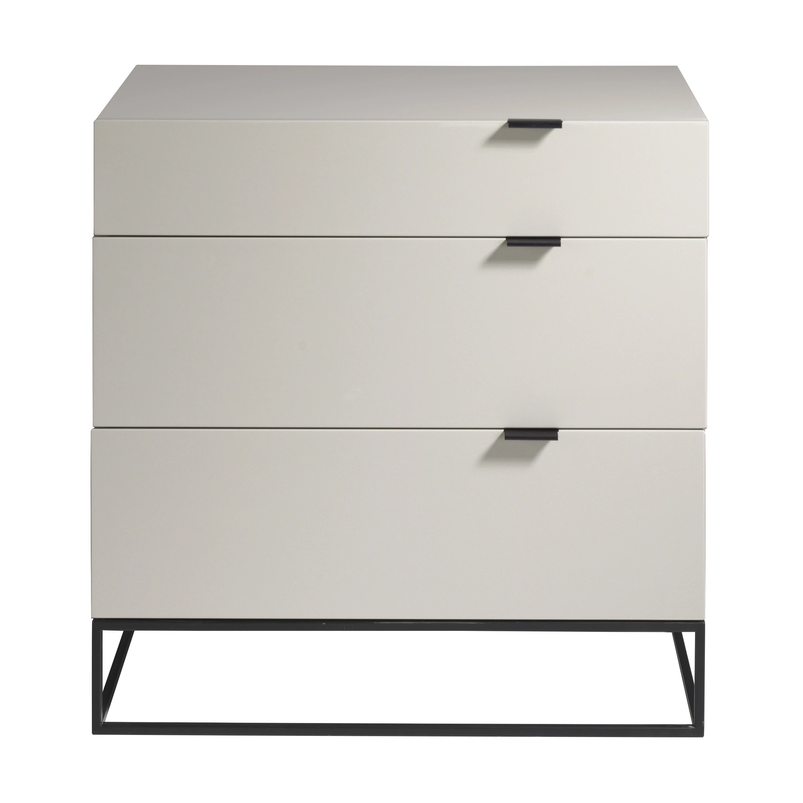 Commode bois gris et acier noir