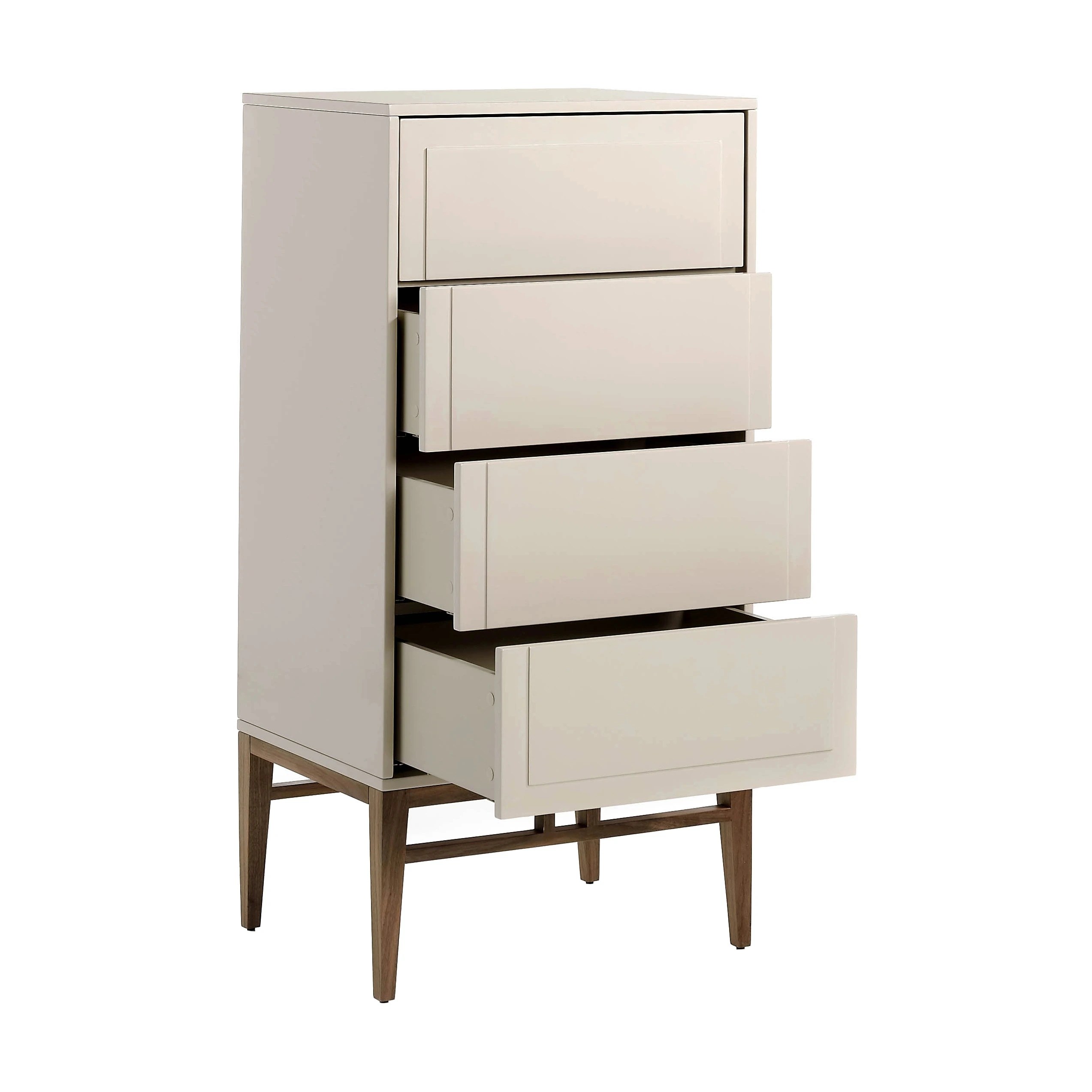 Chiffonnier beige et noyer
