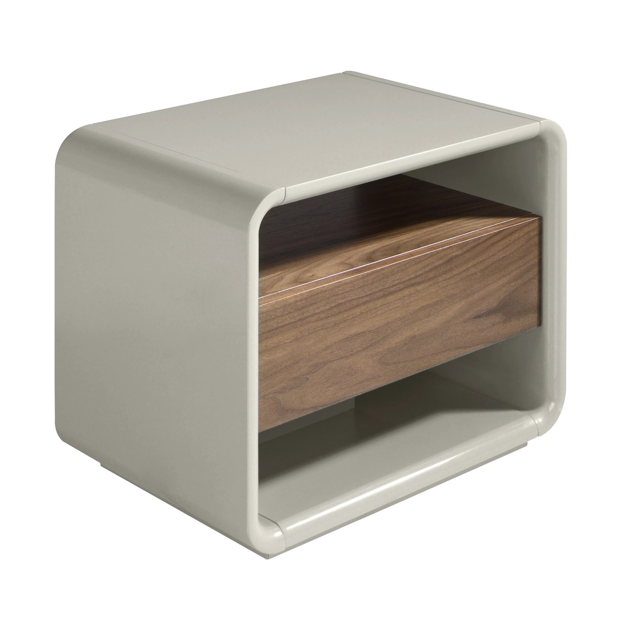 Table de chevet noyer et bois gris