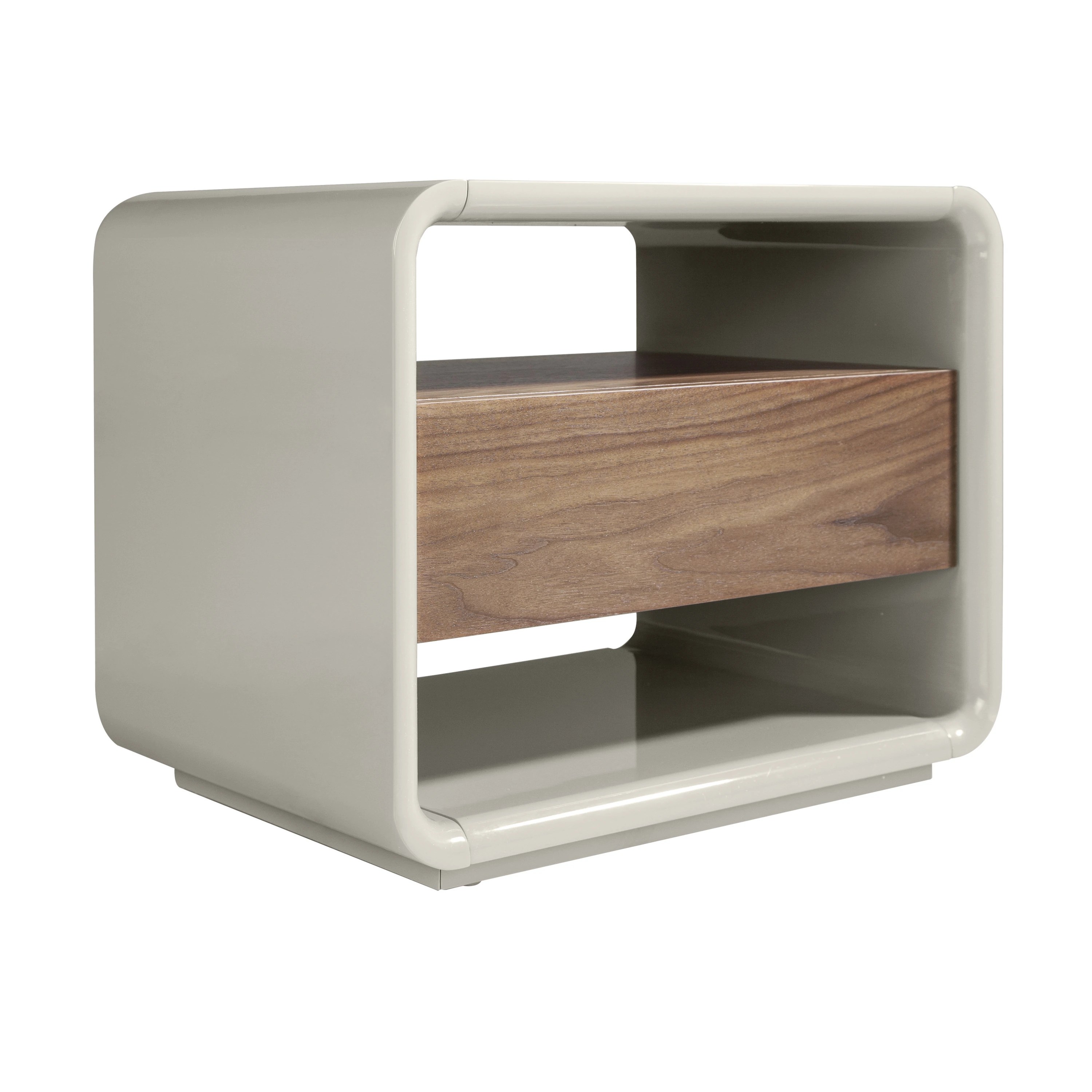 Table de chevet noyer et bois gris