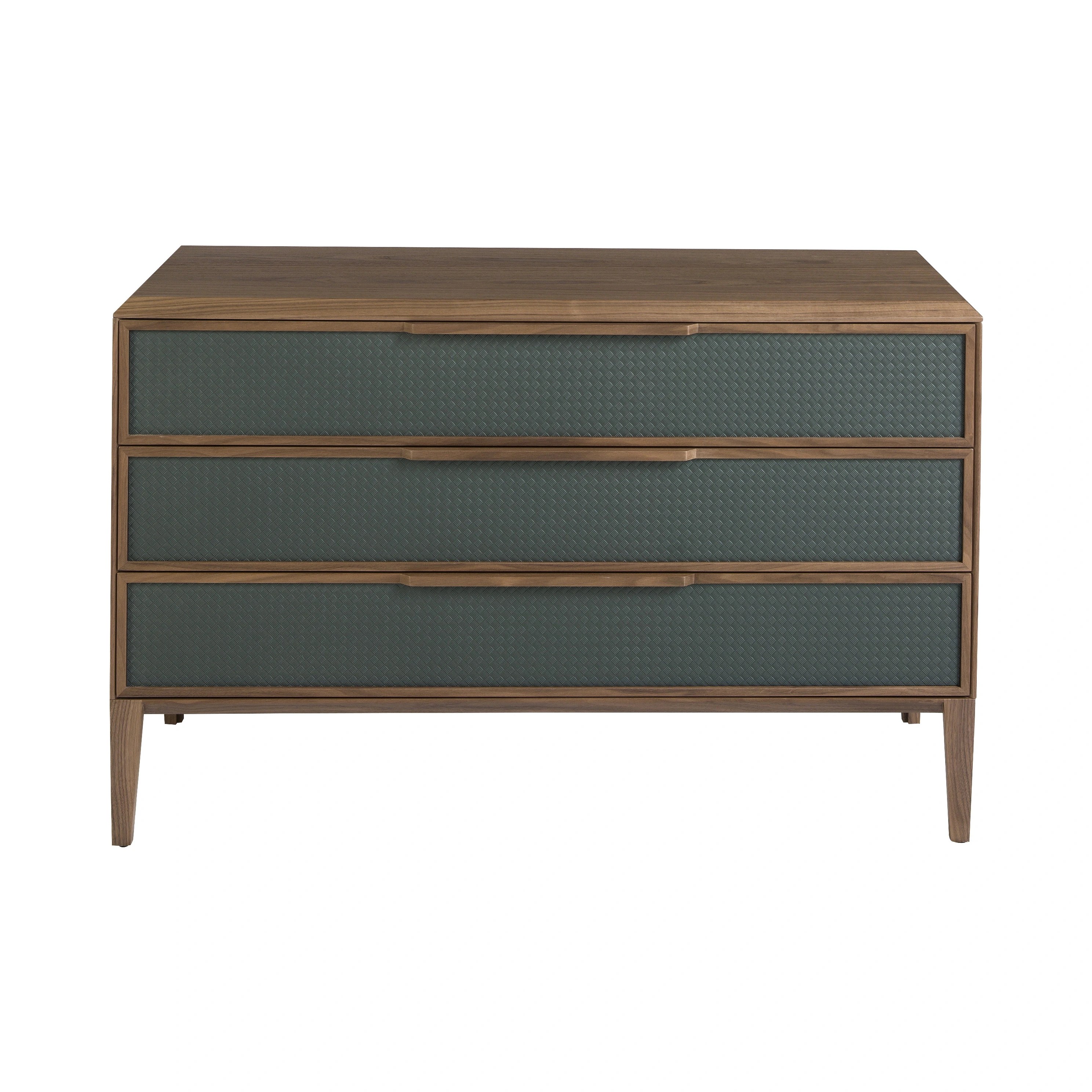 Commode en pvc vert foncé et noyer