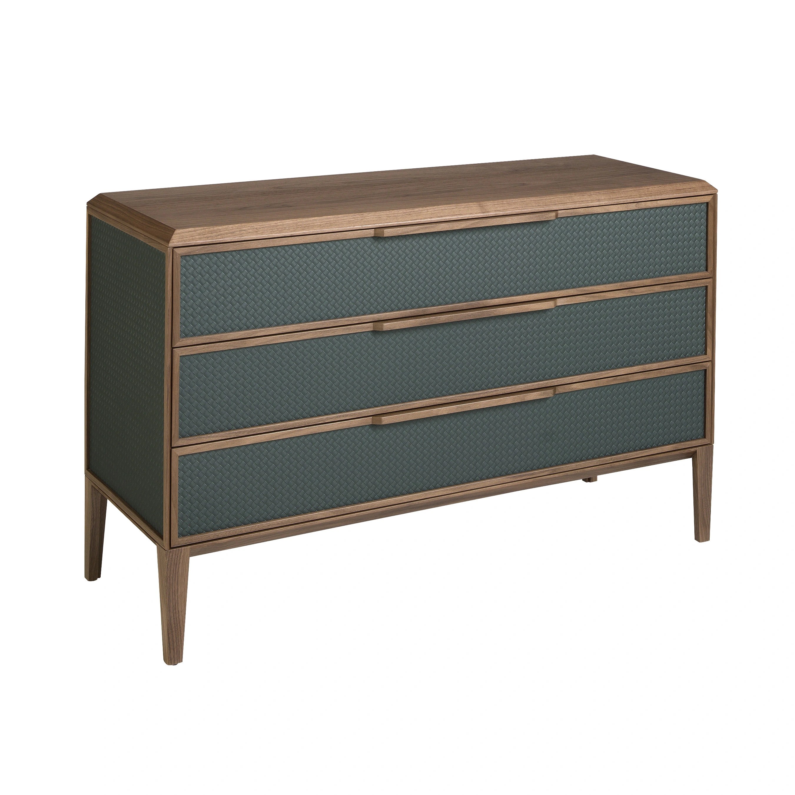 Commode en pvc vert foncé et noyer
