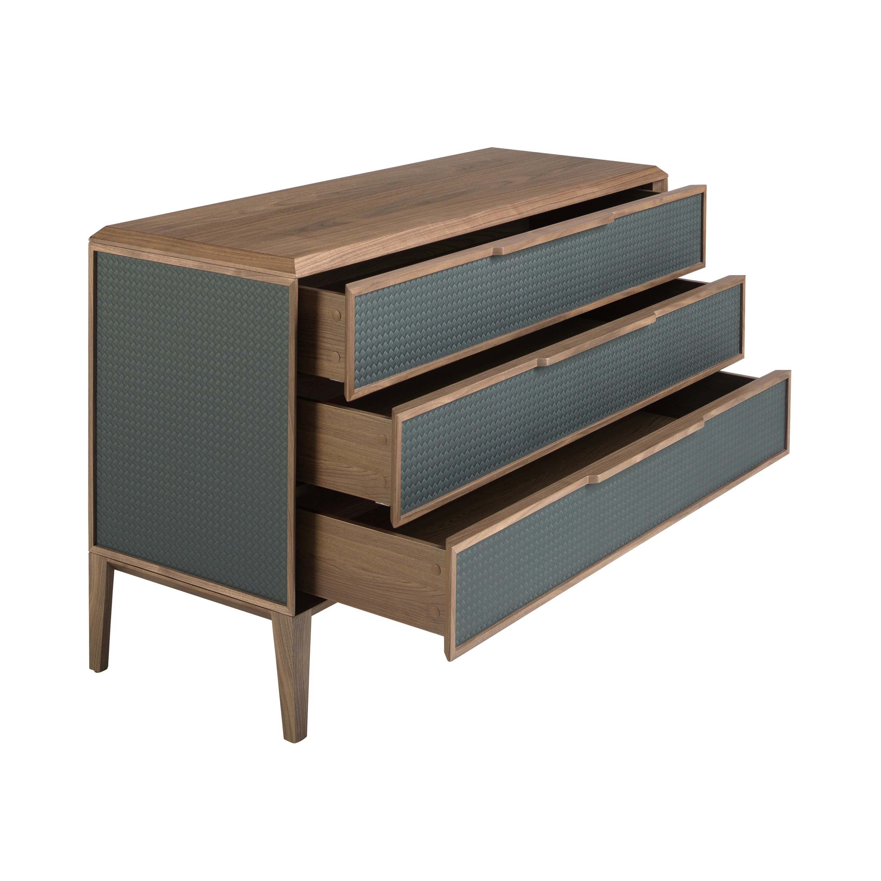 Commode en pvc vert foncé et noyer