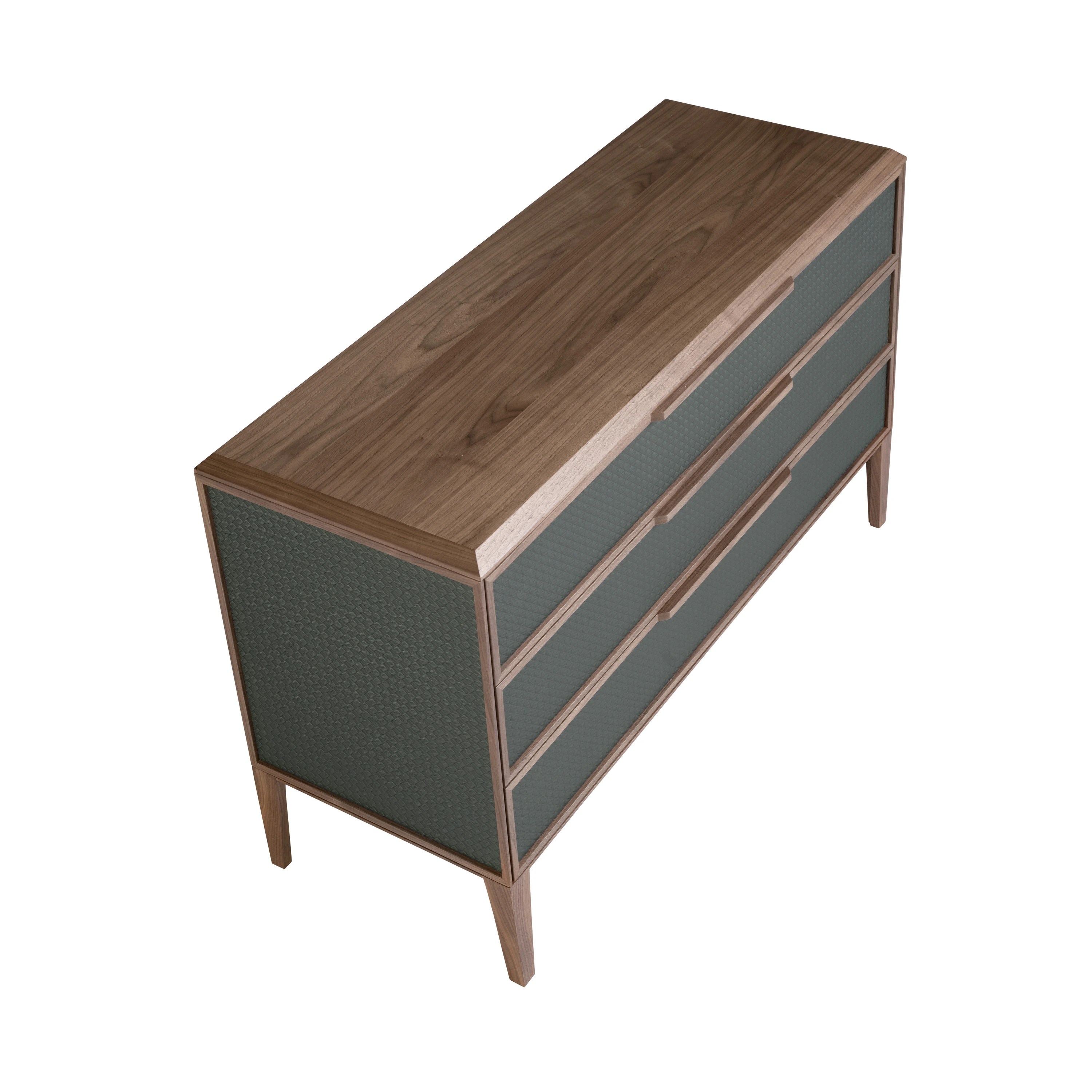 Commode en pvc vert foncé et noyer