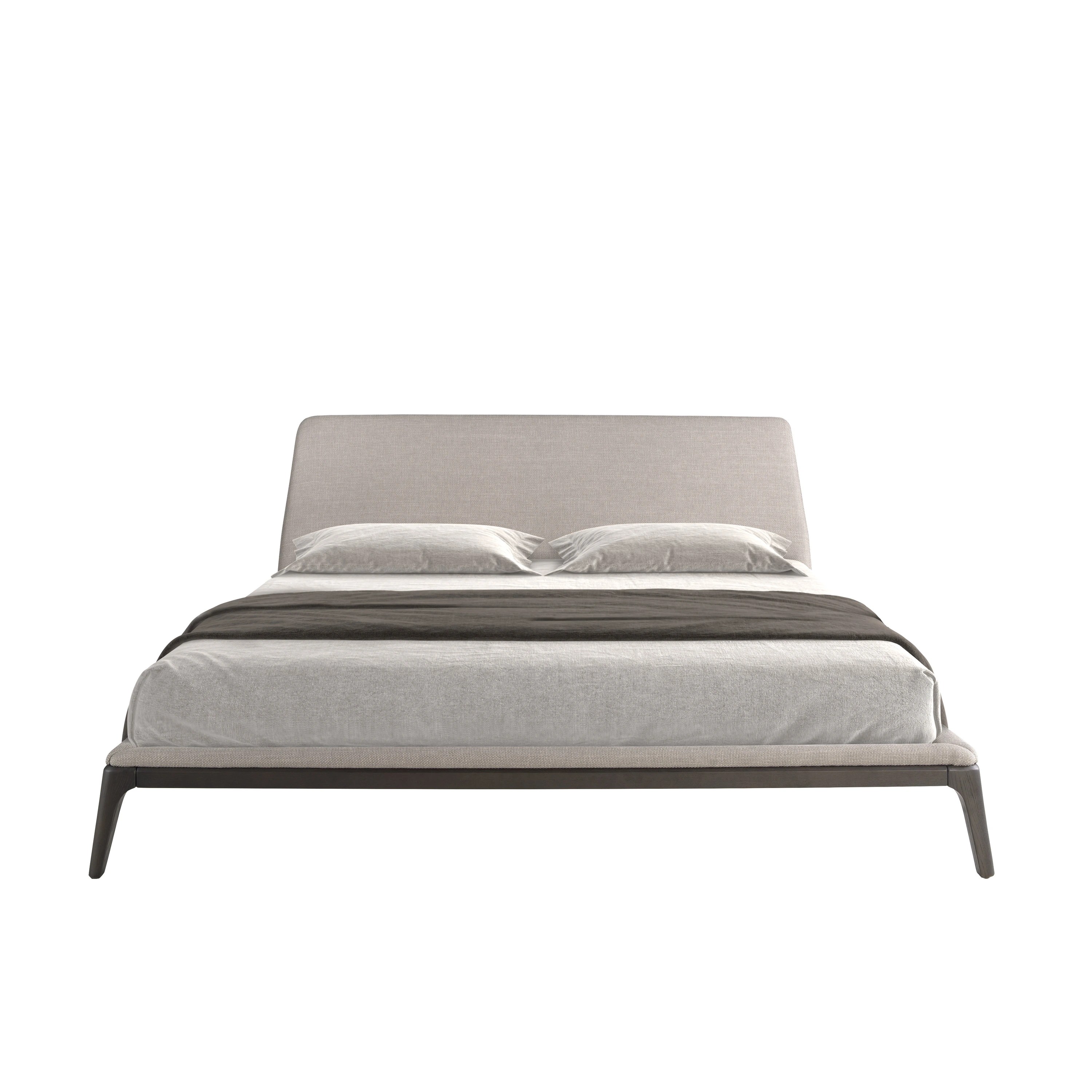 Lit en tissu gris