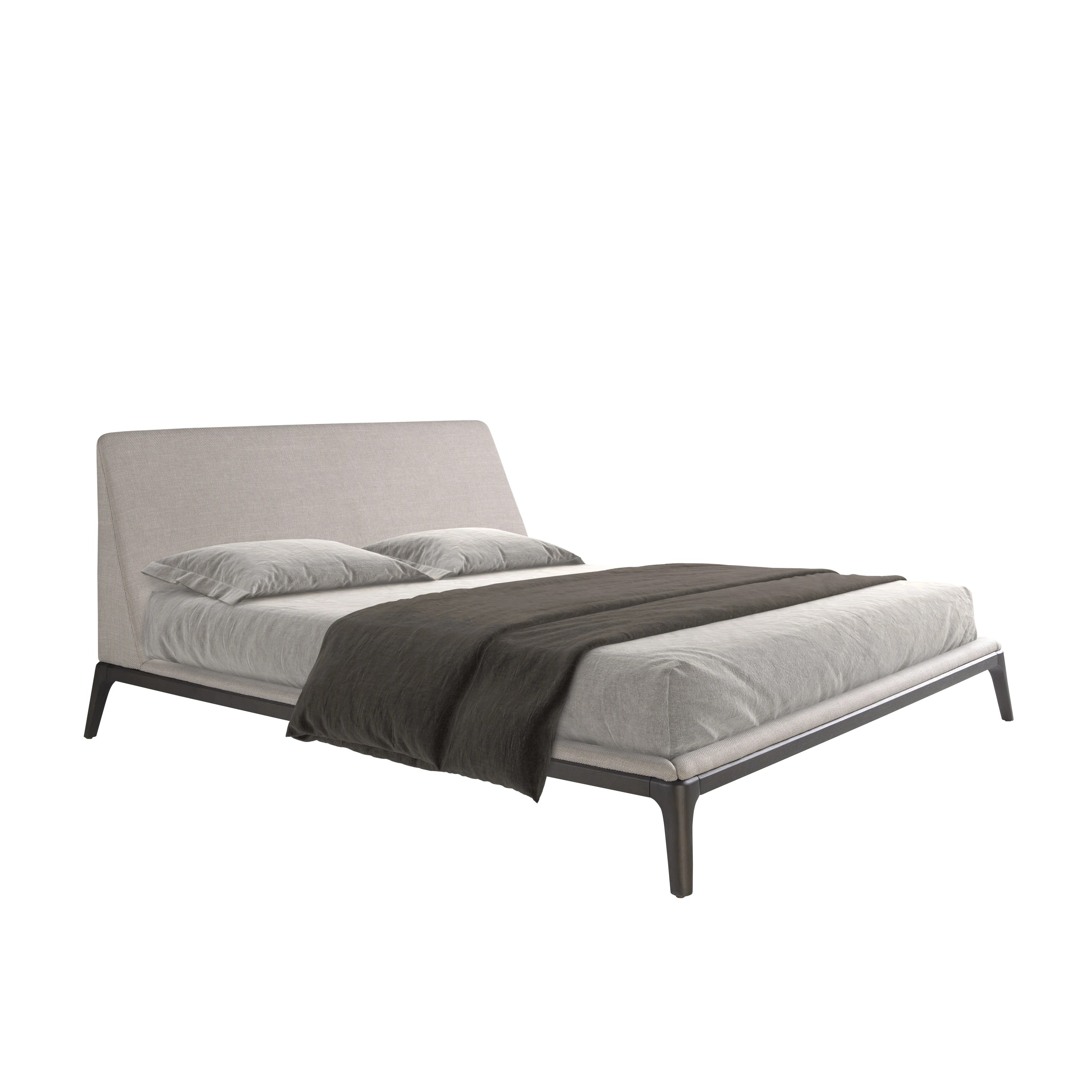 Lit en tissu gris