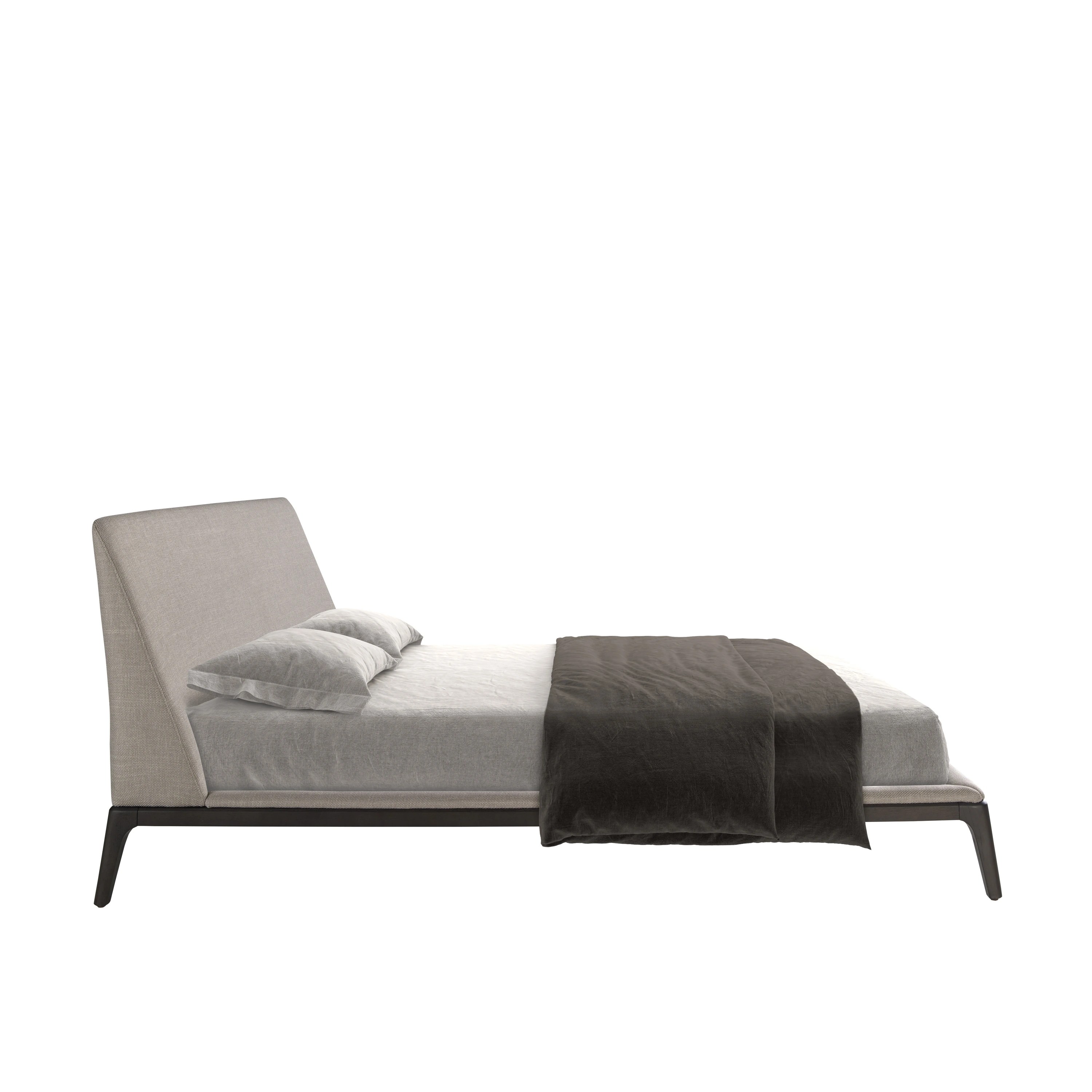 Lit en tissu gris