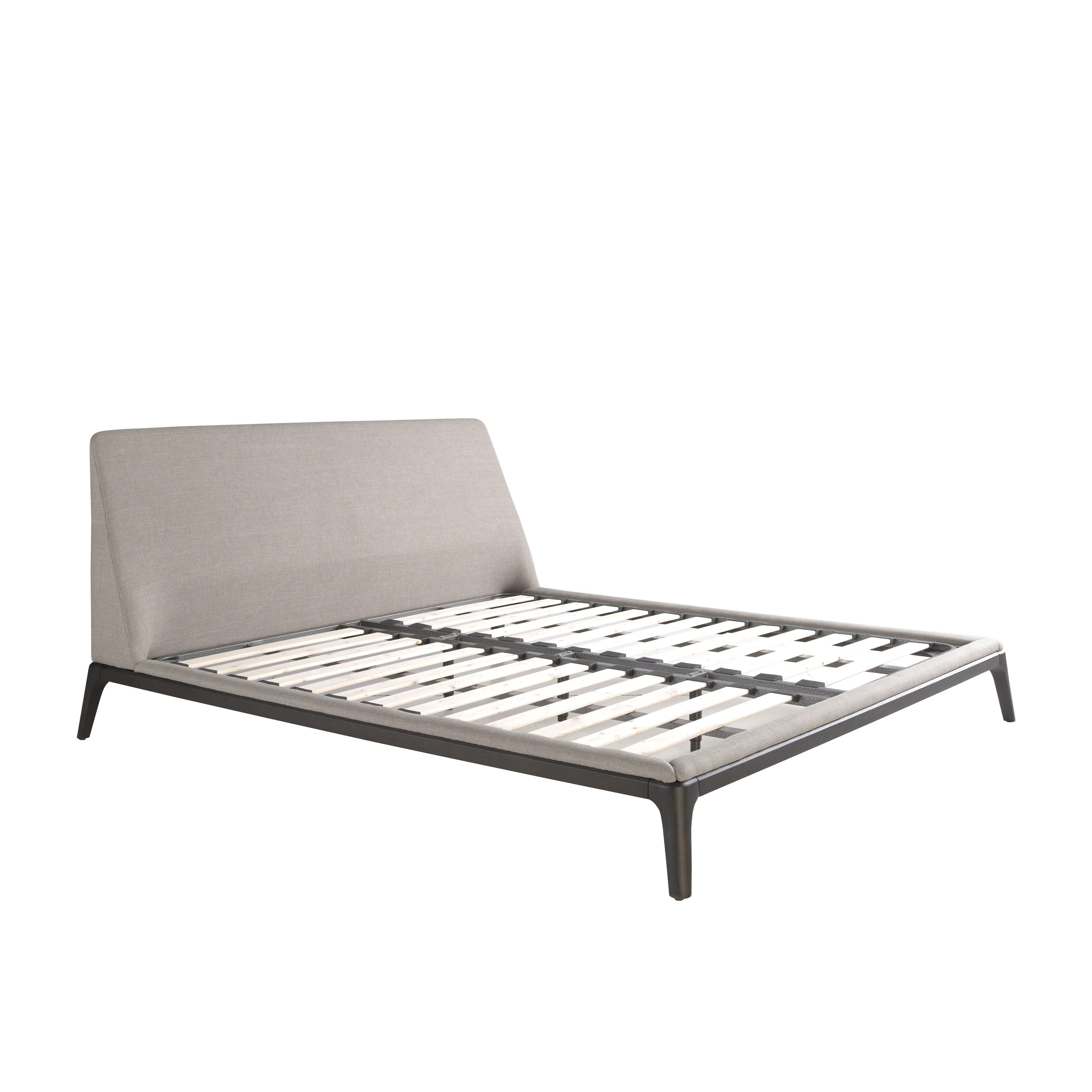 Lit en tissu gris