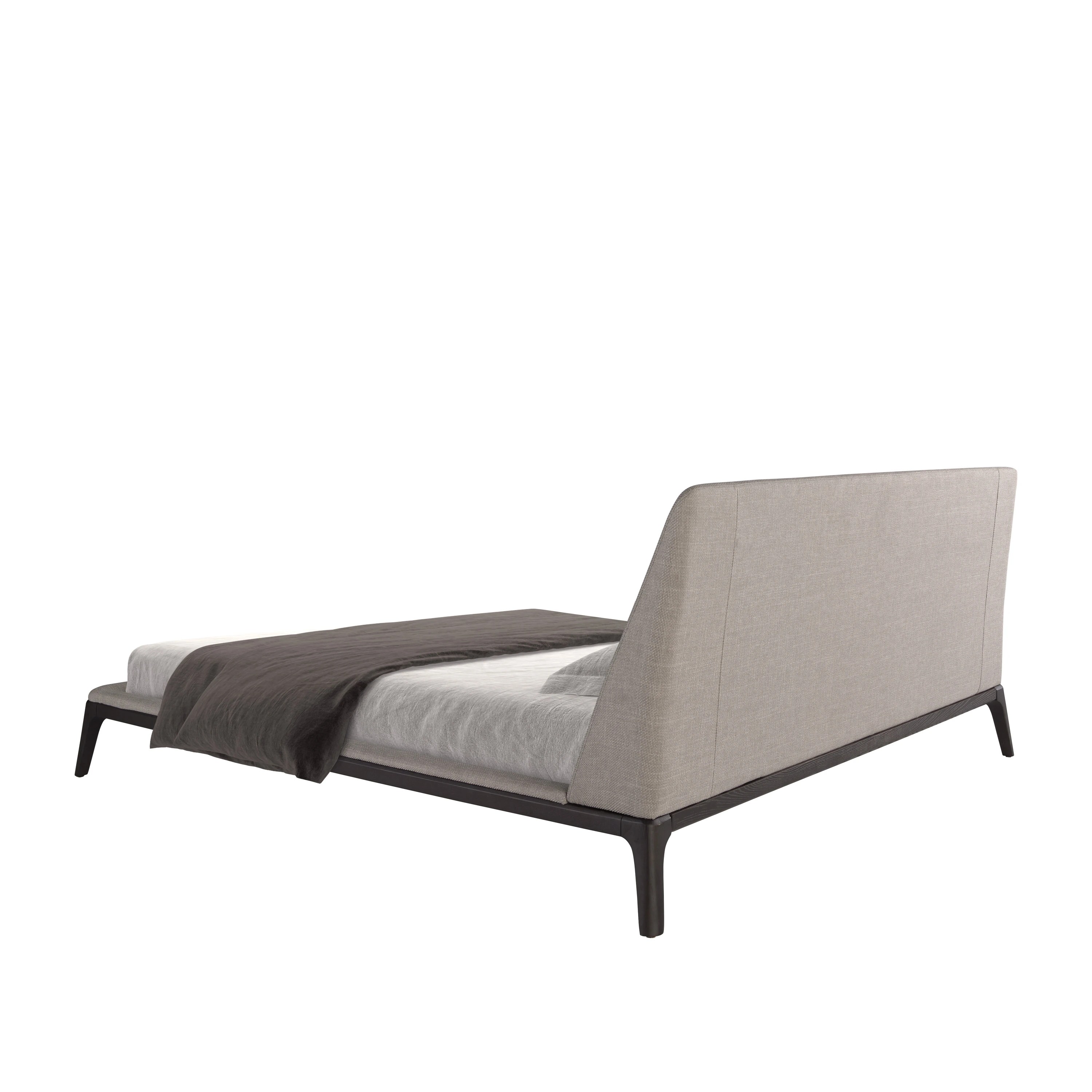 Lit en tissu gris