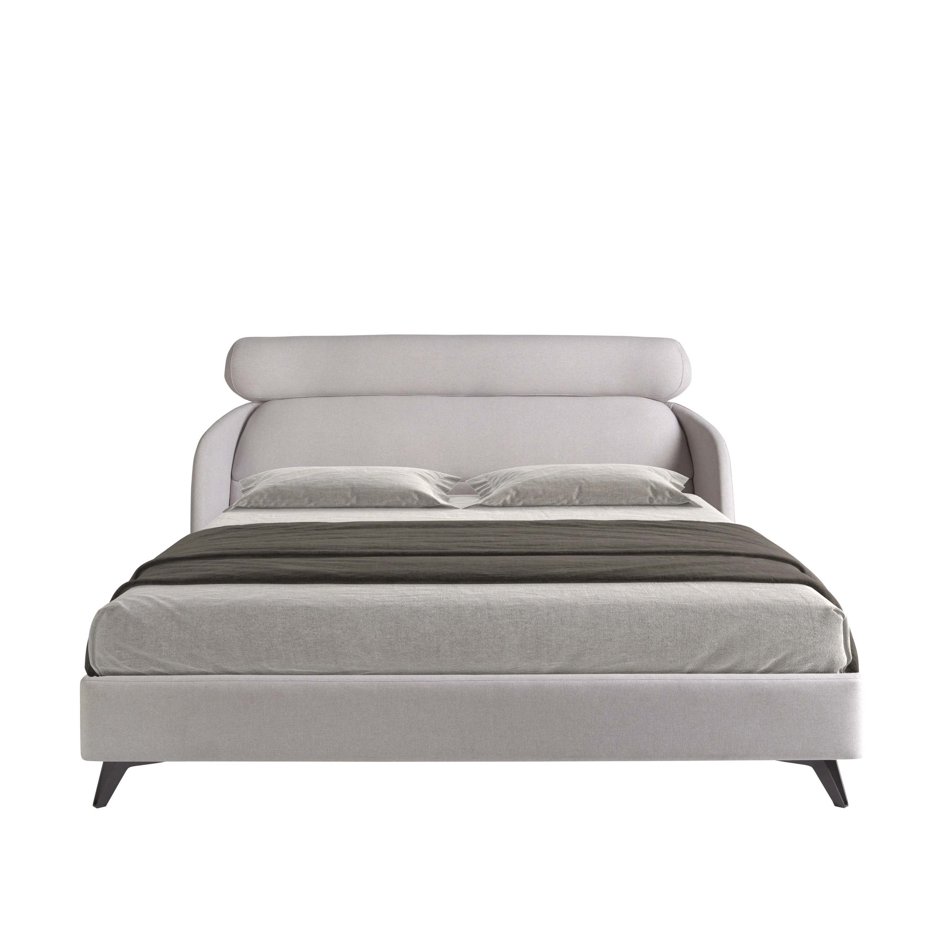 Lit en tissu gris clair