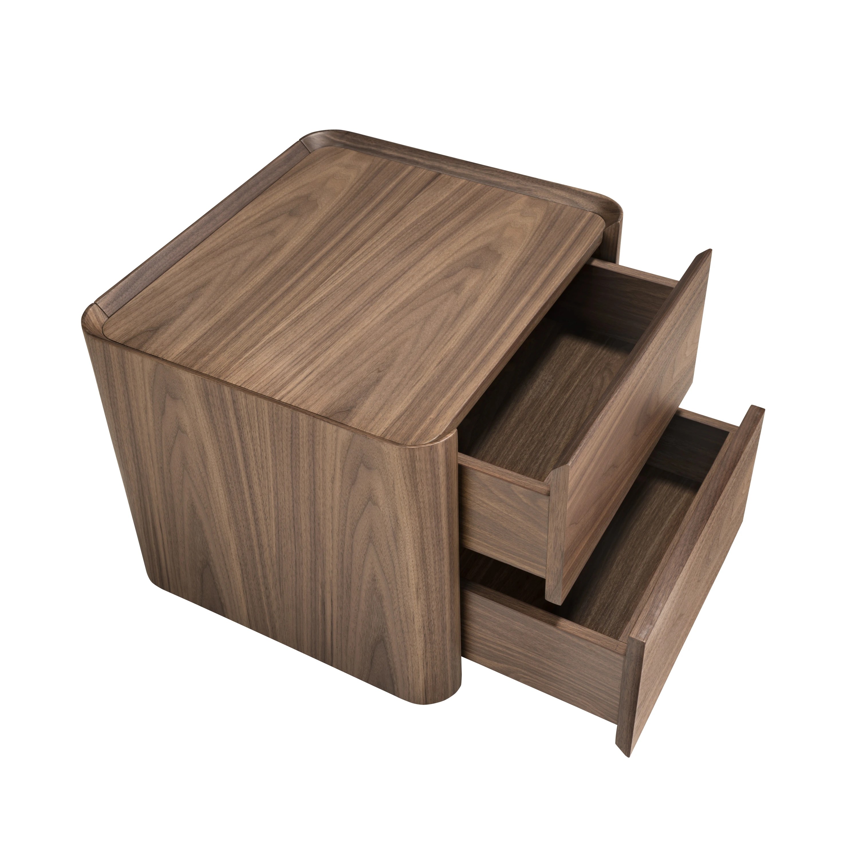 Table de chevet en noyer avec éclairage