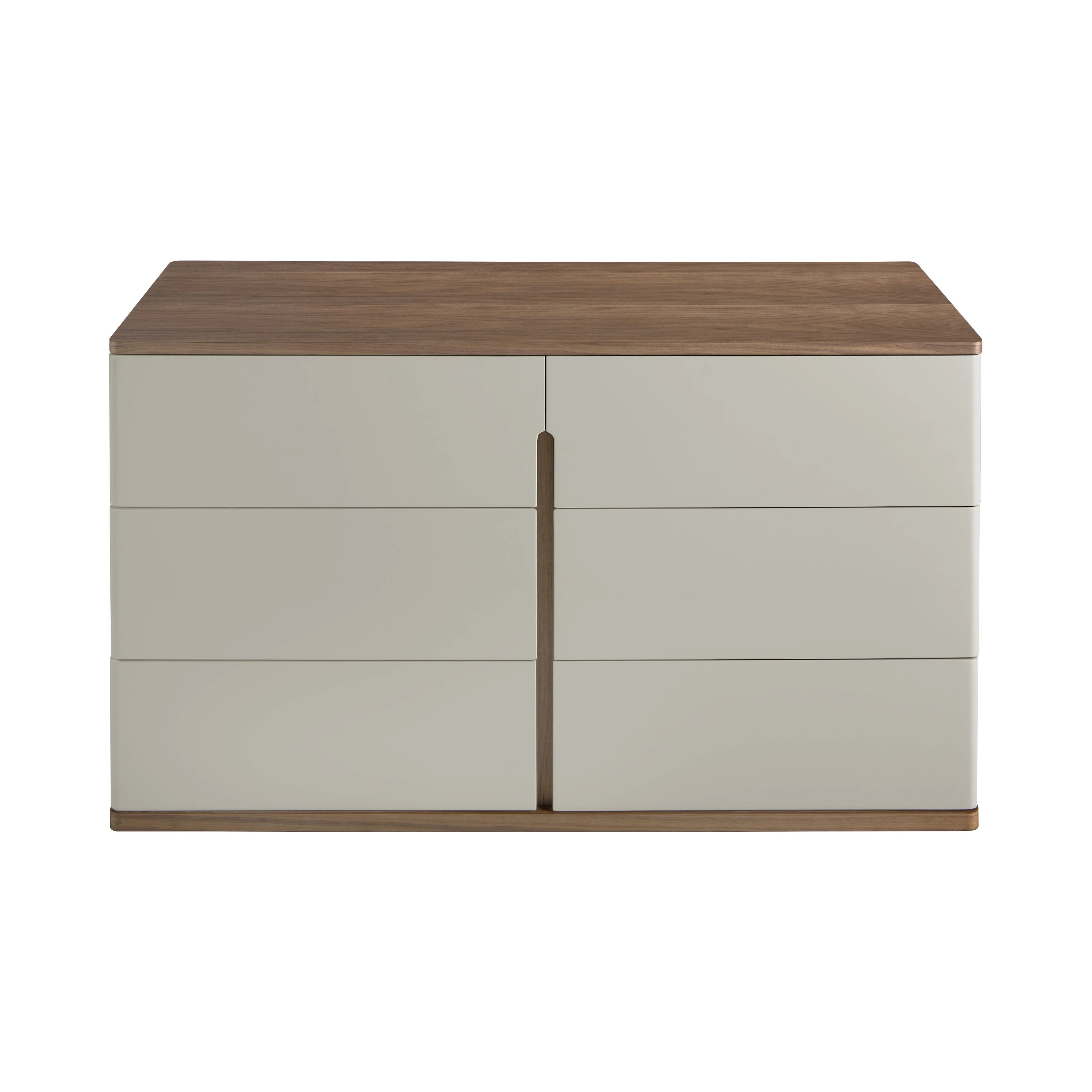 Commode en bois gris et noyer