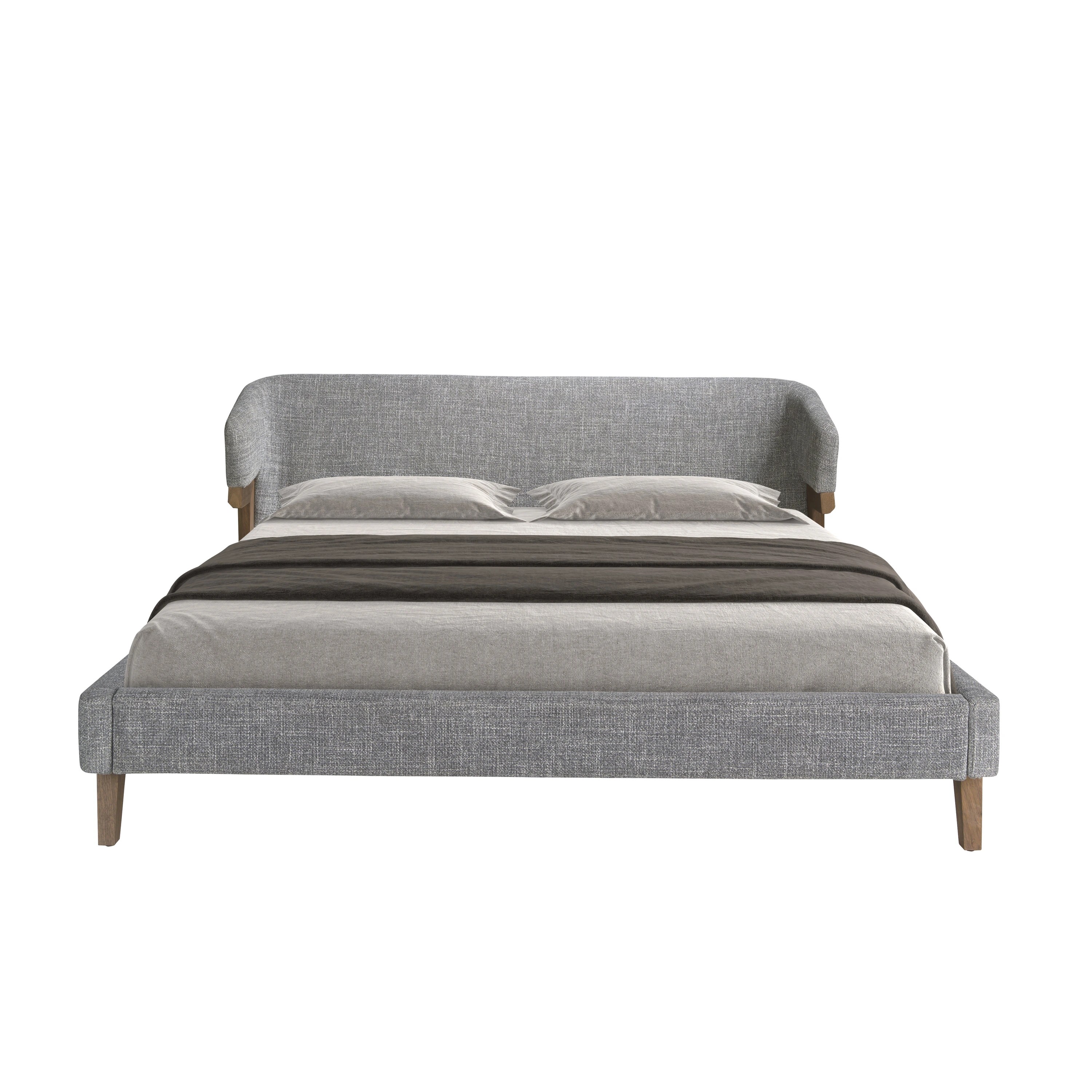 Lit en tissu gris