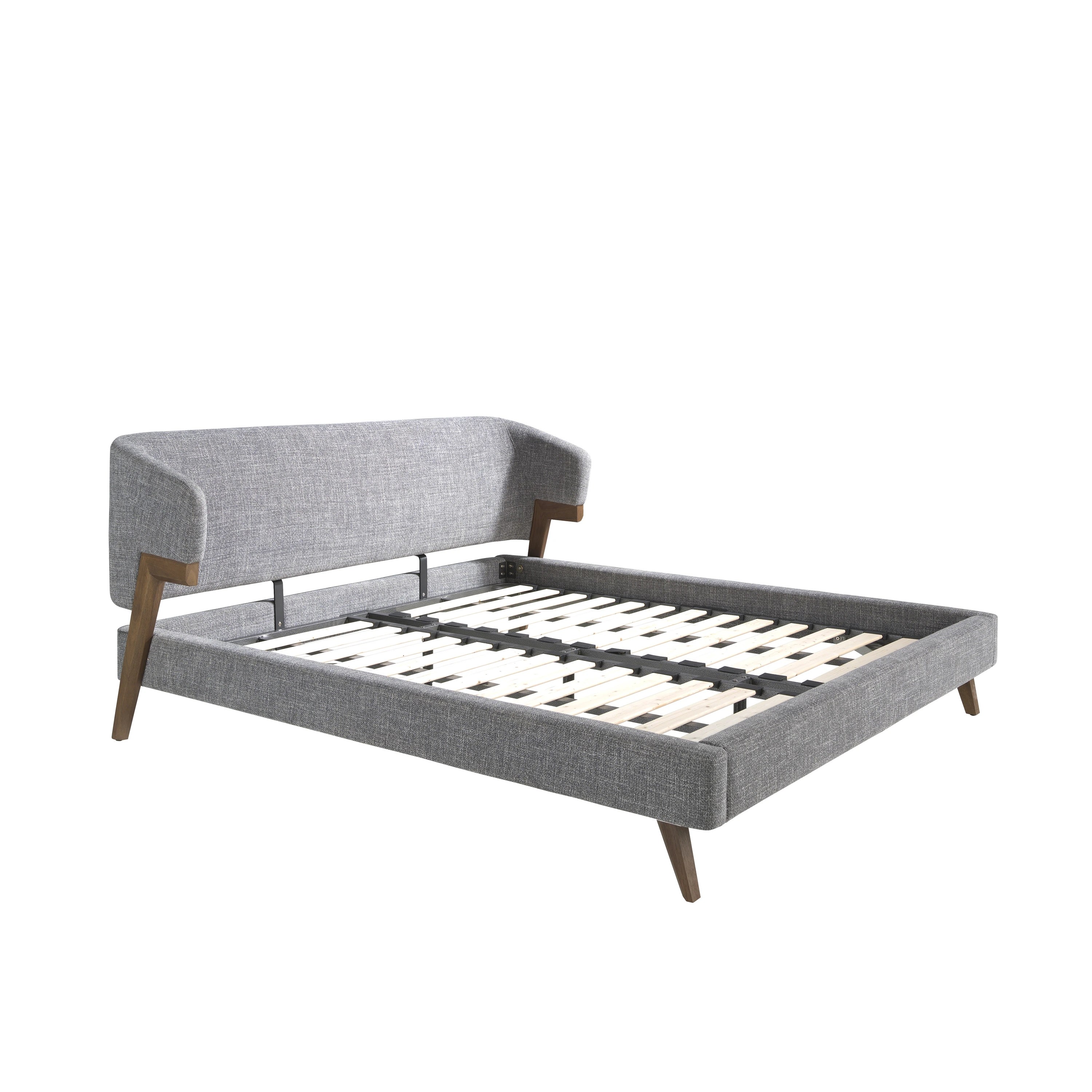 Lit en tissu gris