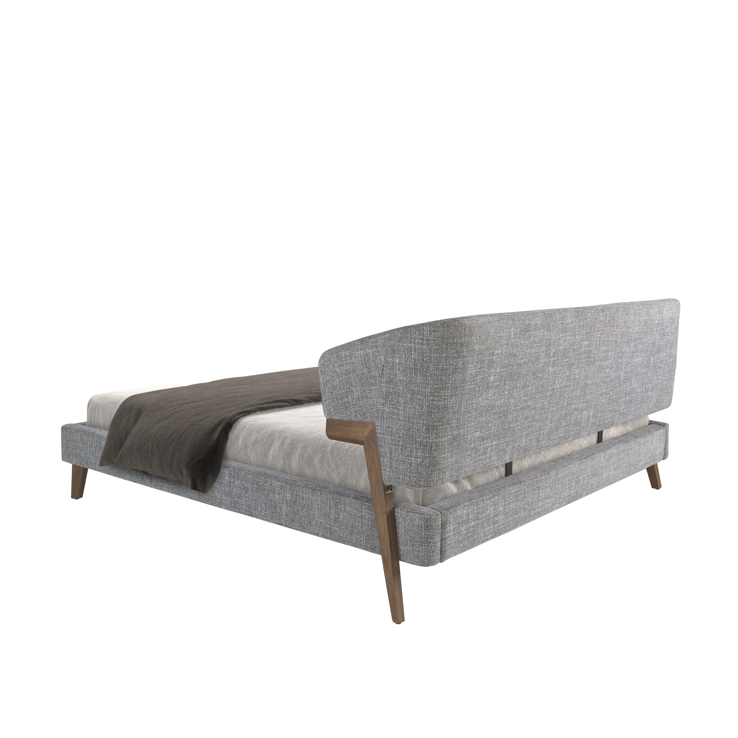 Lit en tissu gris