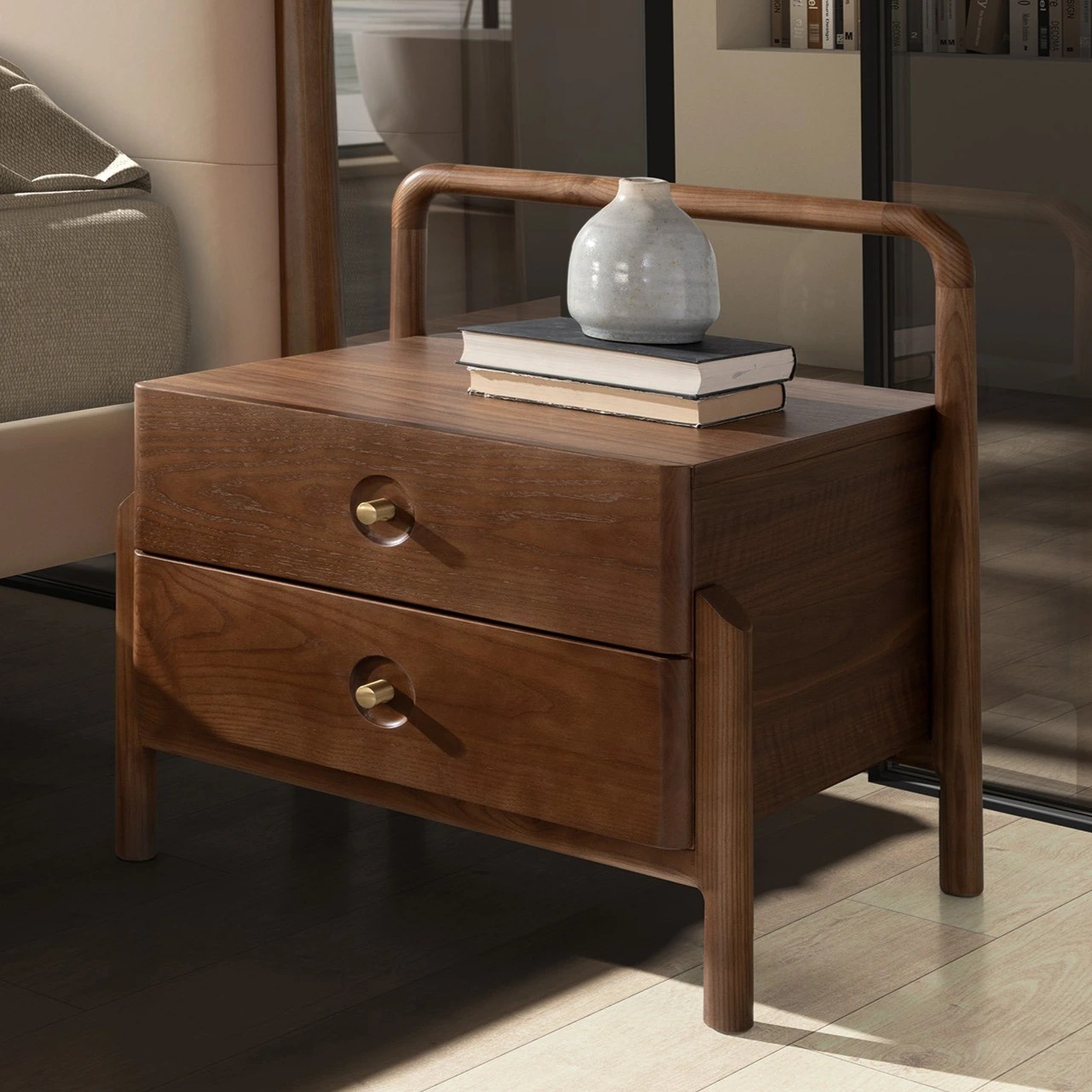 Table de chevet noyer