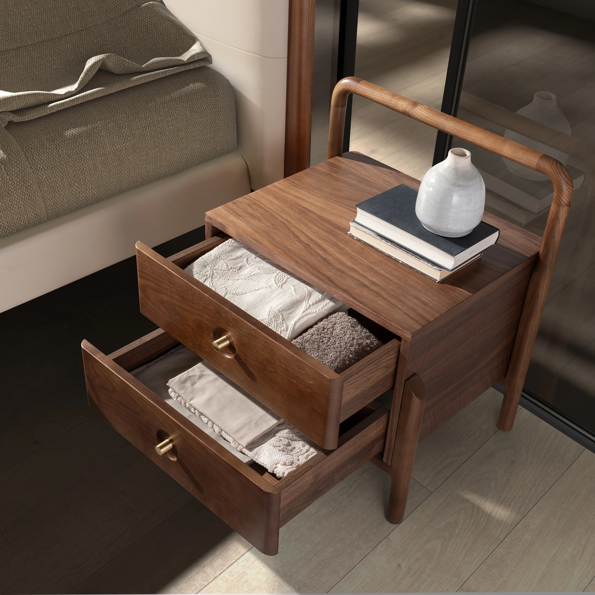 Table de chevet noyer