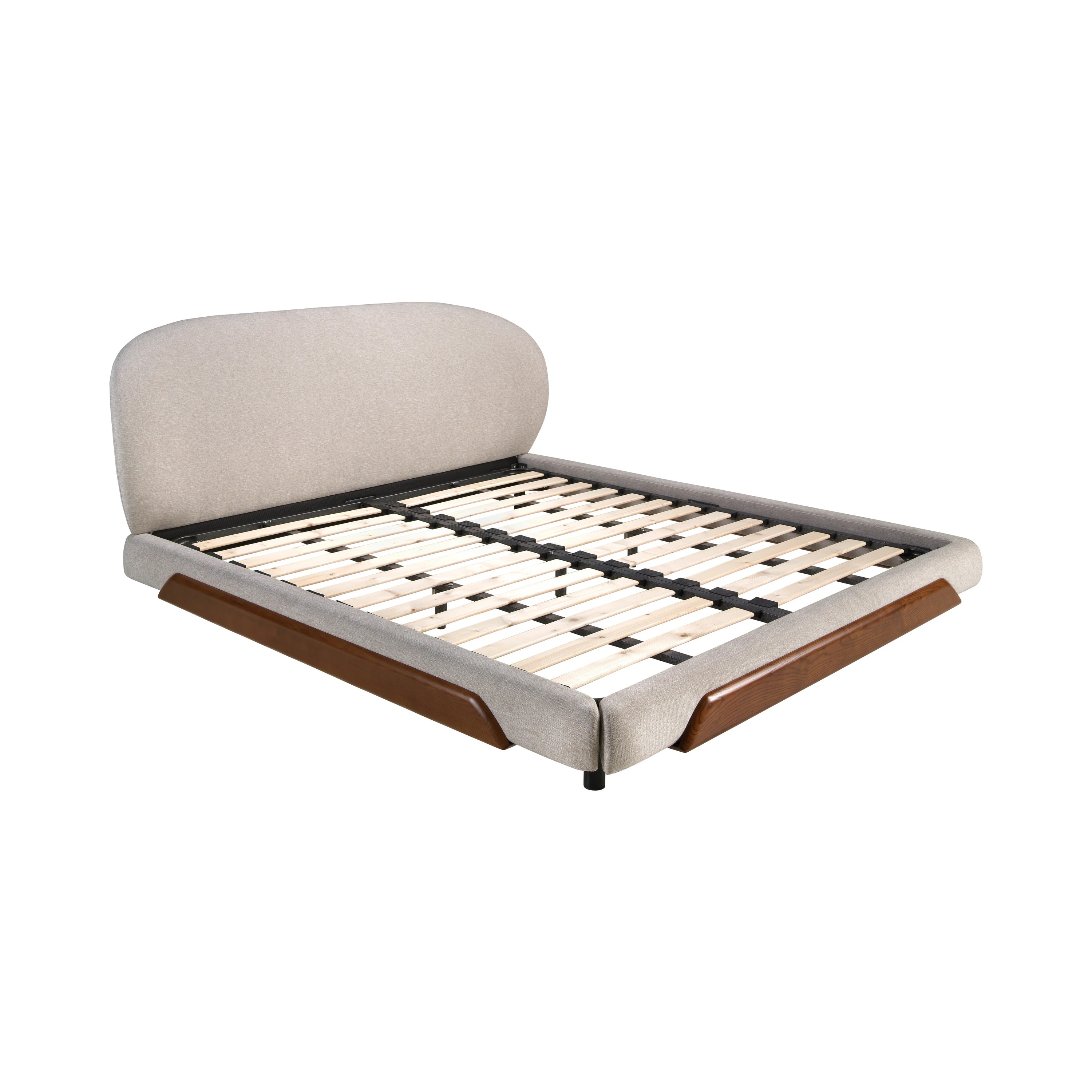 Lit en tissu gris clair