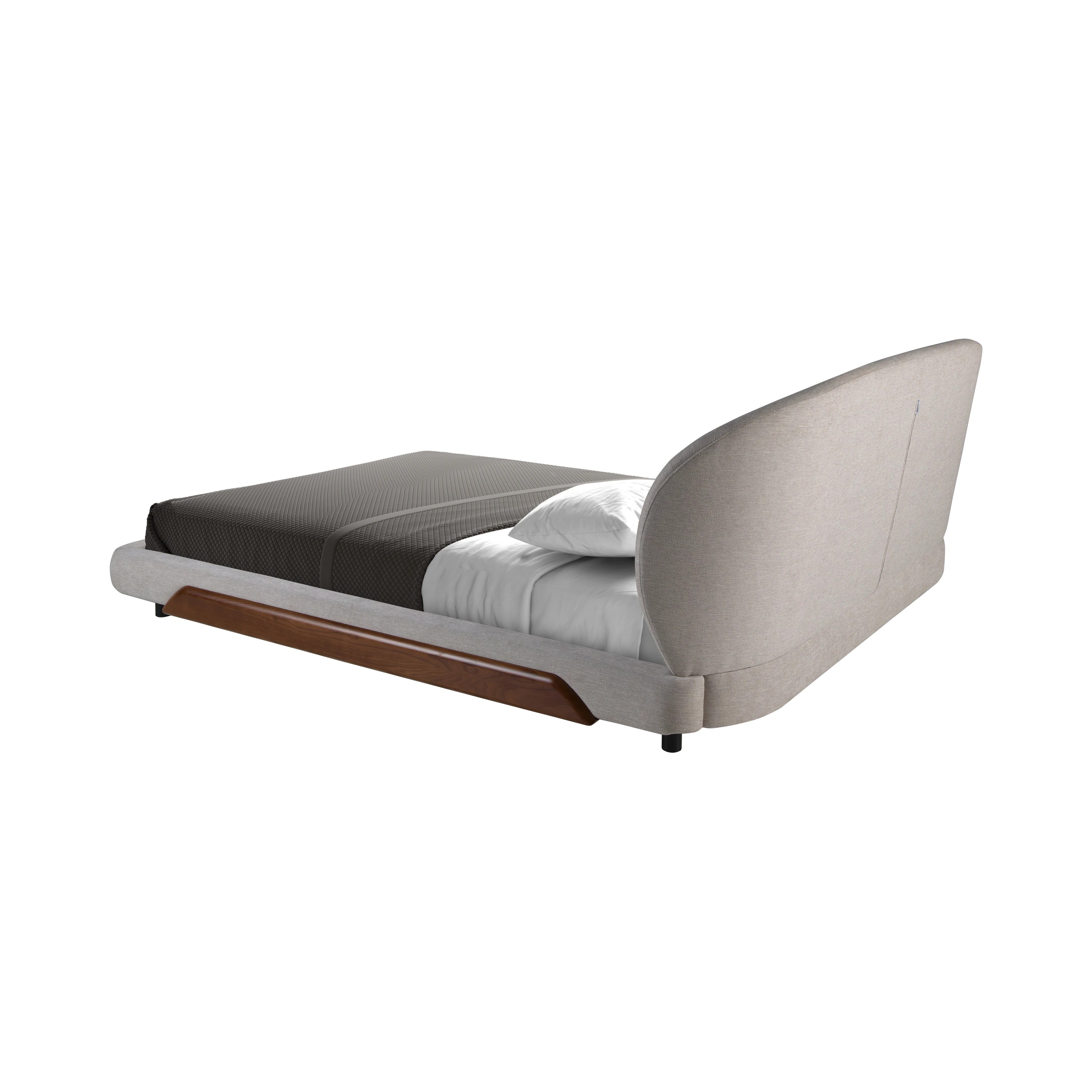 Lit en tissu gris clair