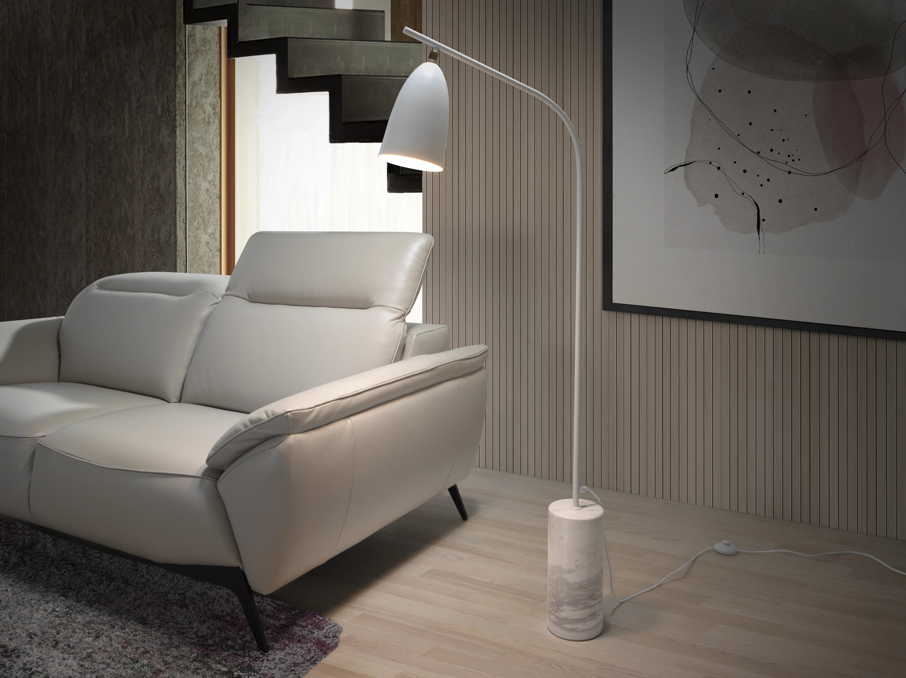 Lampadaire marbre + acier