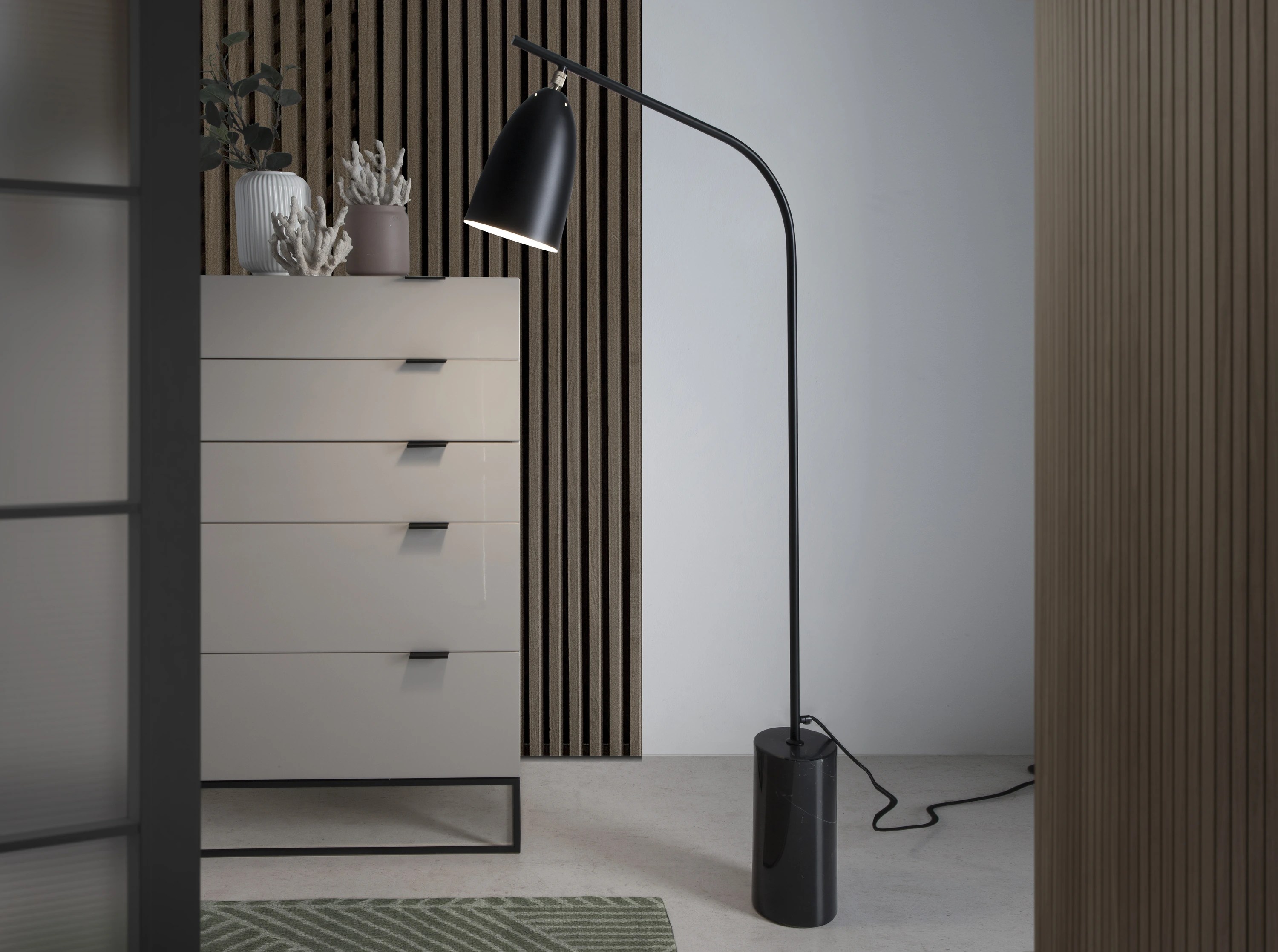 Lampadaire marbre + acier