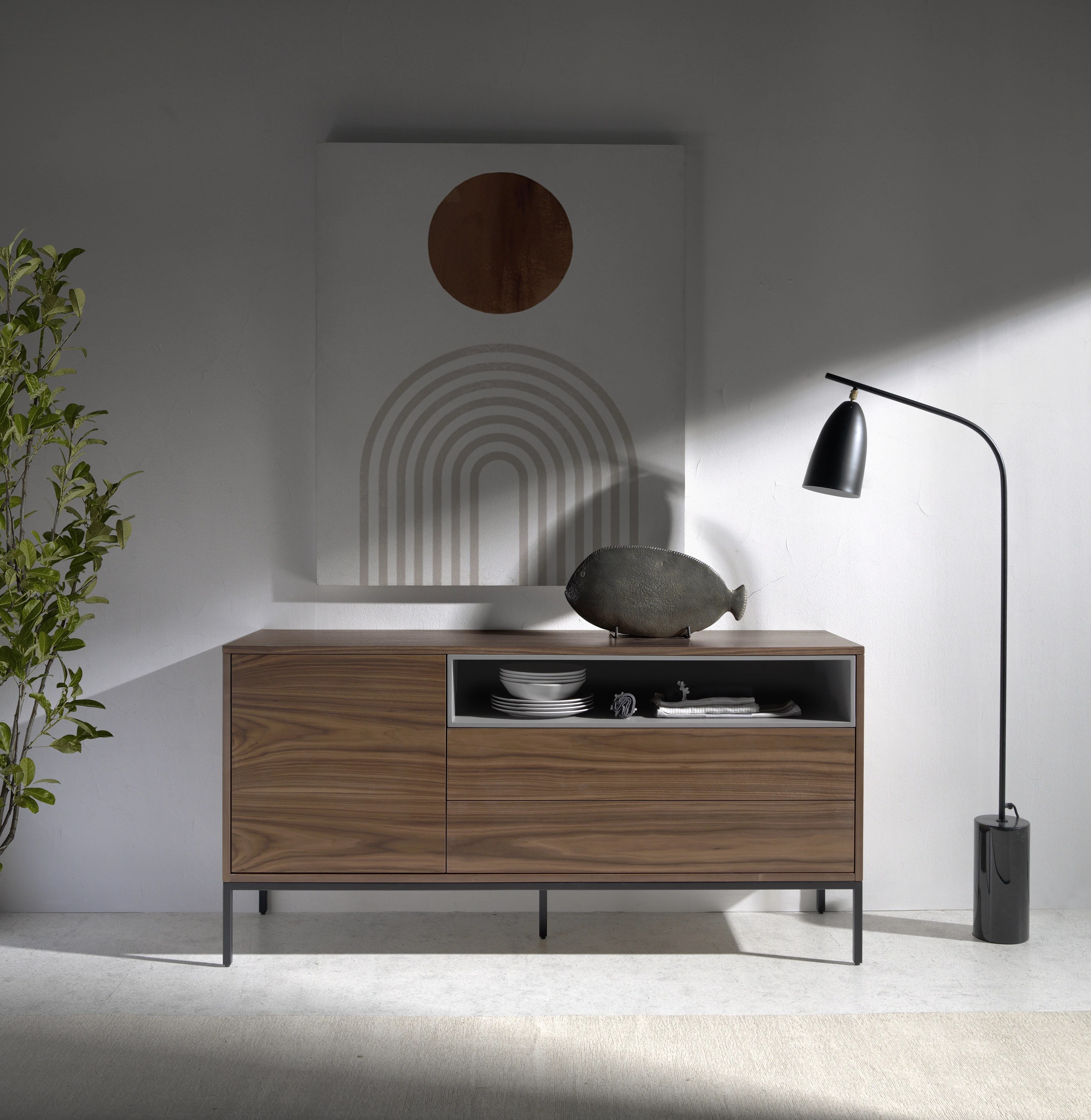 Lampadaire marbre + acier