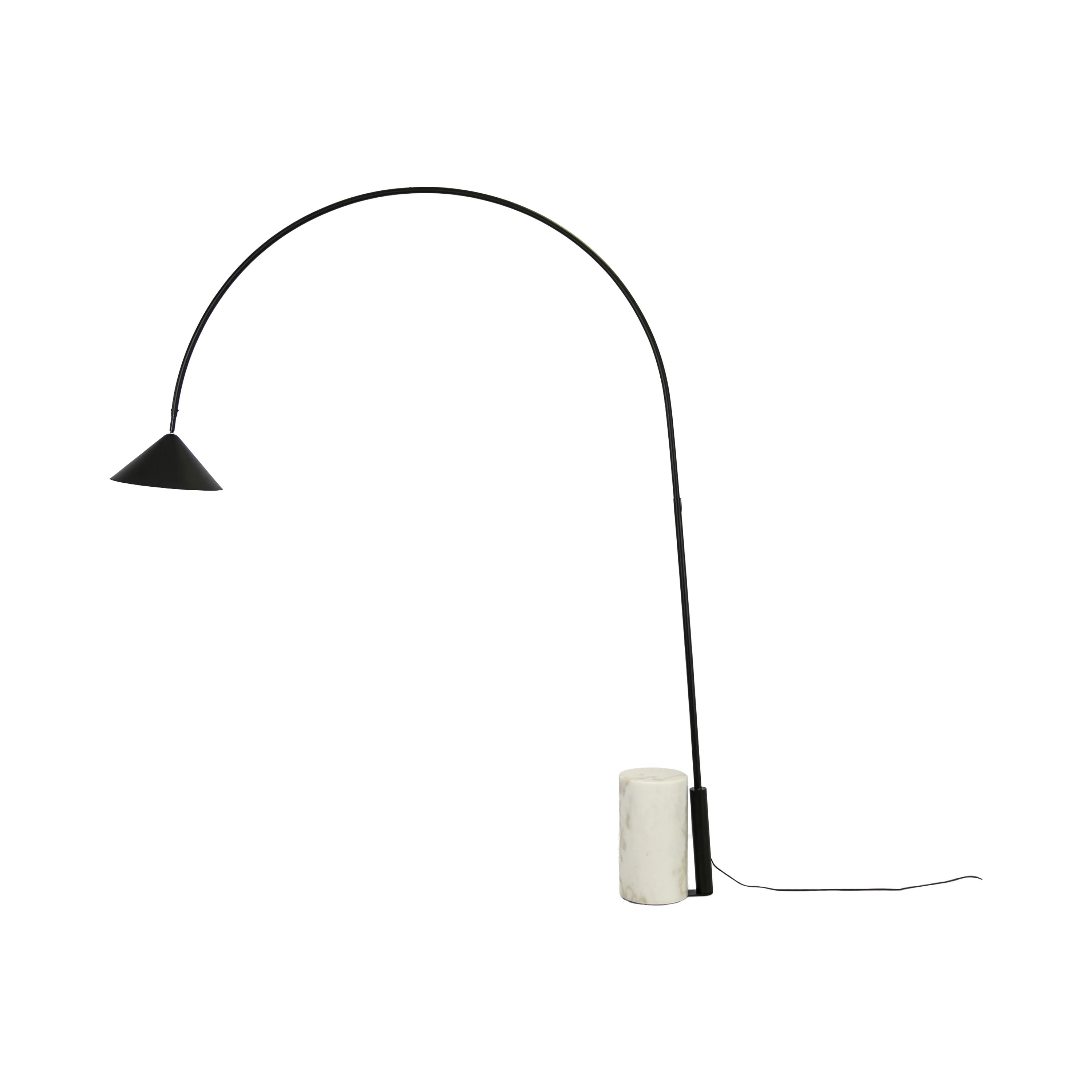 Lampadaire en acier noir avec base en marbre céramique