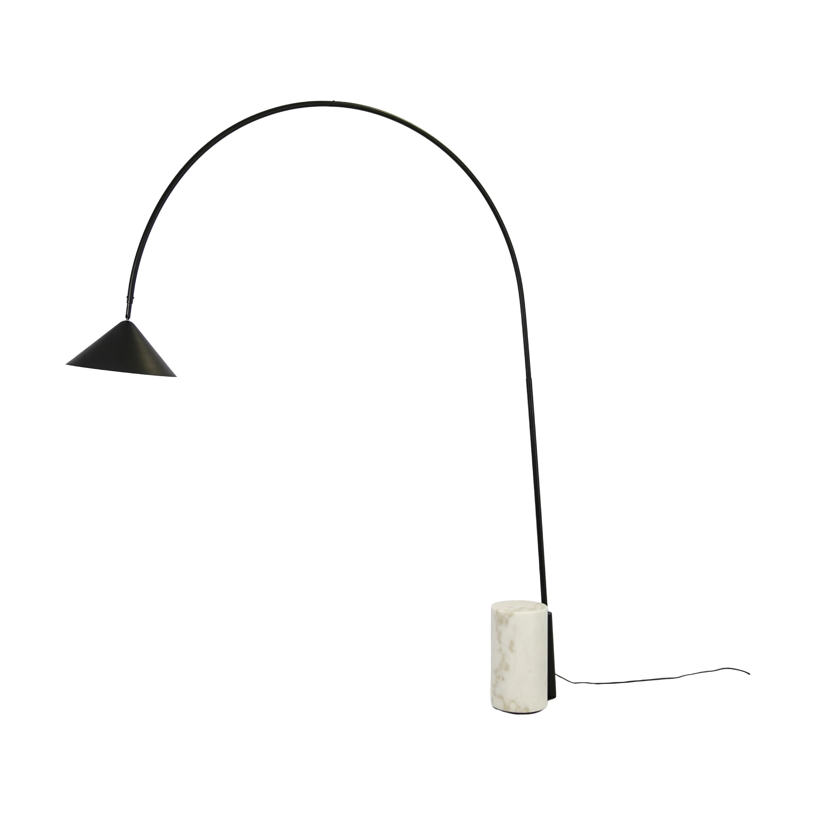 Lampadaire en acier noir avec base en marbre céramique