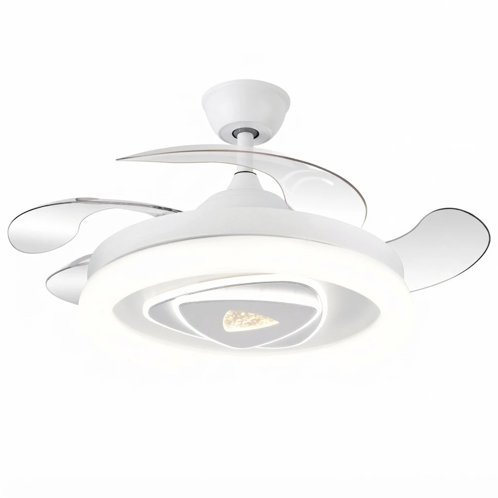 Ventilateur de plafond avec lumière Celestial blanc, 4 pales pliantes – Ø107 cm