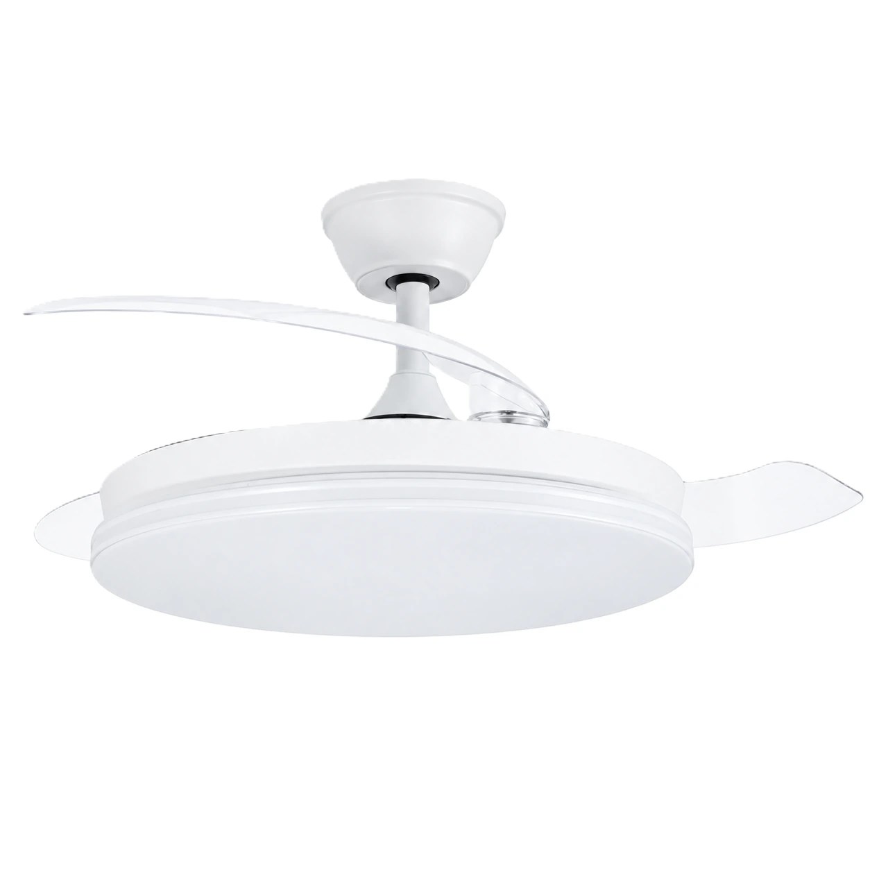 Ventilateur de plafond avec lumière Velvet blanc, 3 pales pliantes – Ø106 cm