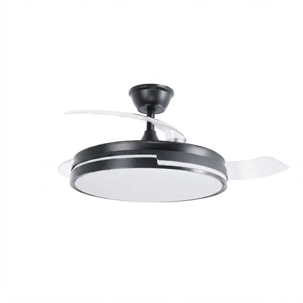 Ventilateur de plafond avec lumière Dreamy noir, 3 pales pliantes – Ø106 cm