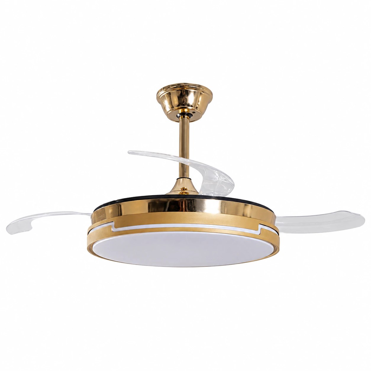 Ventilateur de plafond avec lumière Dreamy doré, 3 pales pliantes – Ø106 cm