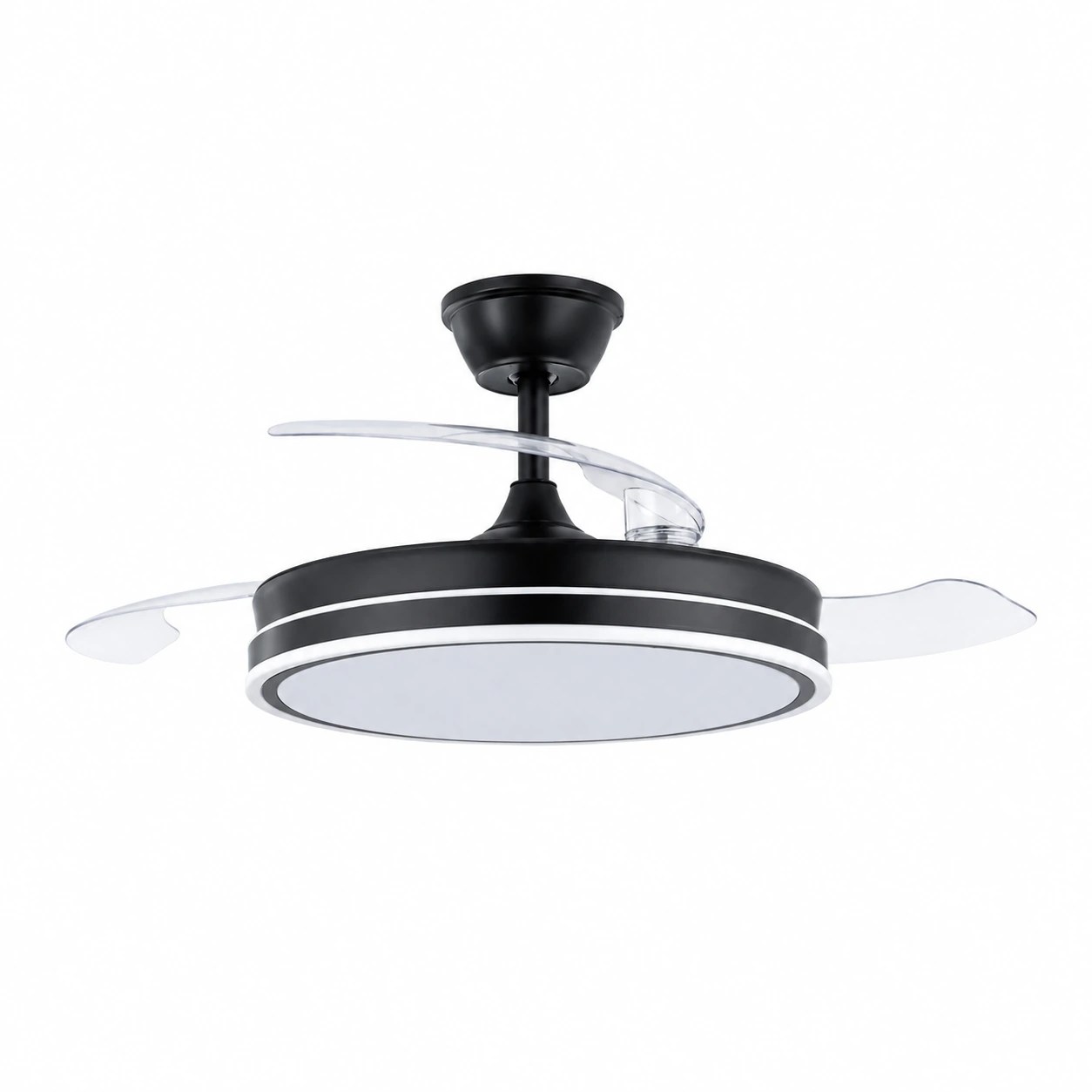 Ventilateur de plafond avec lumière Luminous noir, 3 pales pliantes – Ø106 cm