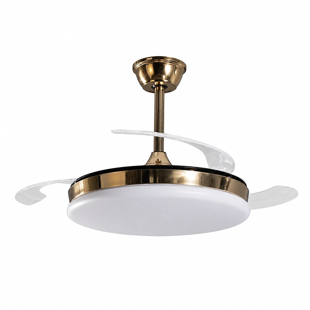 Ventilateur de plafond avec lumière Nexus doré, 3 pales pliantes – Ø106 cm