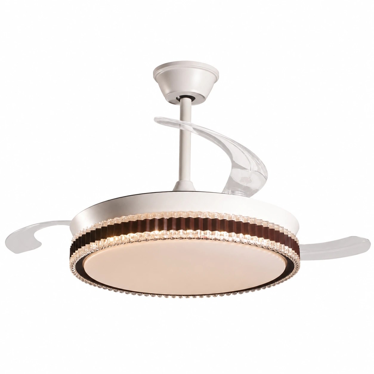 Ventilateur de plafond avec lumière Quaint blanc, 3 pales pliantes – Ø106 cm