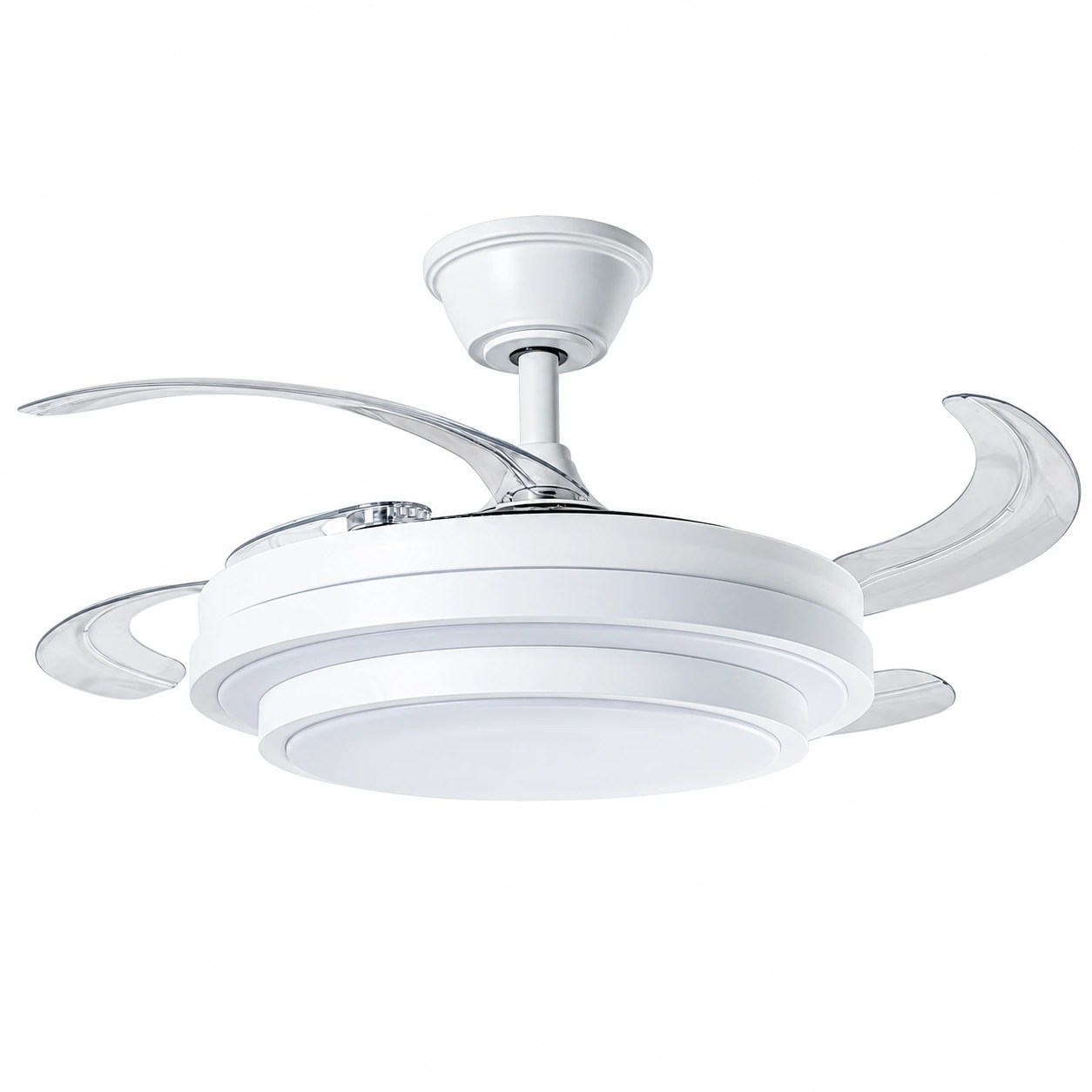 Ventilateur de plafond avec lumière Victoria blanc, 4 pales pliantes – Ø106 cm