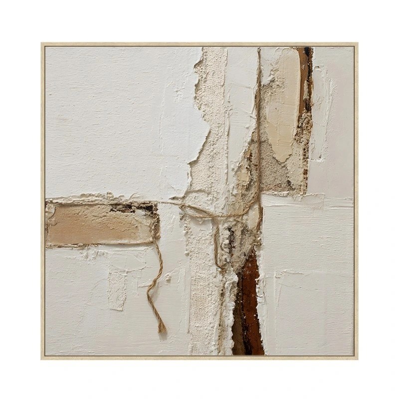 Tableau mural sur toile avec cadre en bois naturel – 80 x 80 cm
