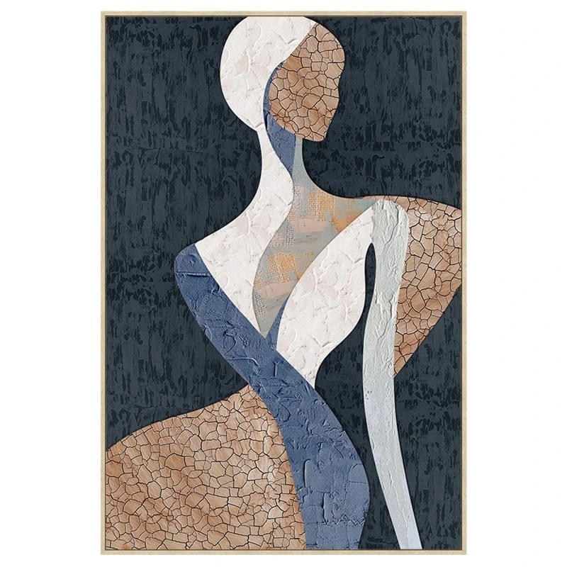 Tableau mural sur toile avec cadre en bois naturel – 80 x 120 cm