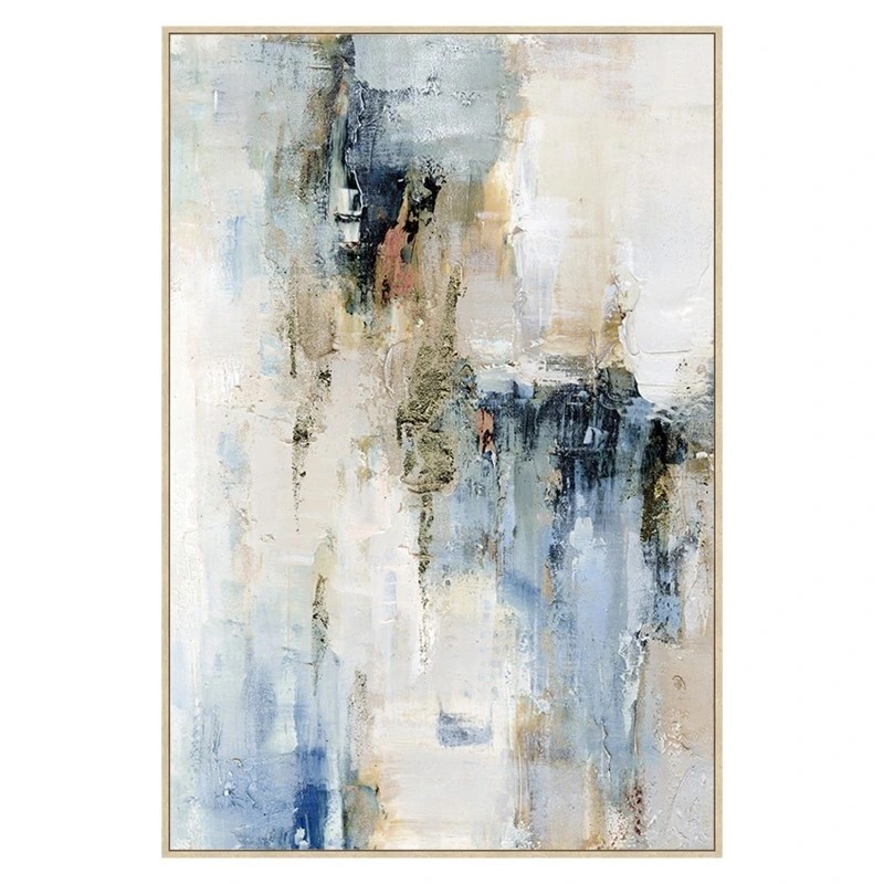 Tableau mural sur toile avec cadre en bois naturel – 80 x 120 cm