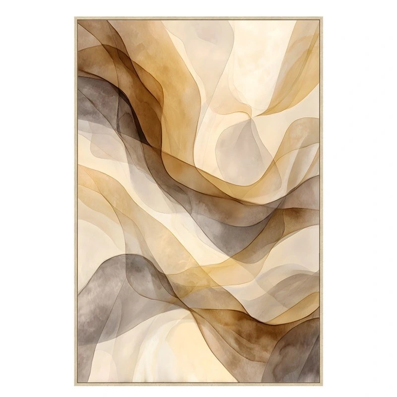 Tableau mural sur toile avec cadre en bois naturel – 80 x 120 cm