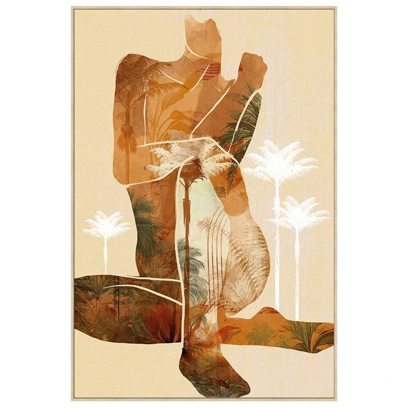 Tableau mural avec cadre en bois naturel – 80 x 120 cm
