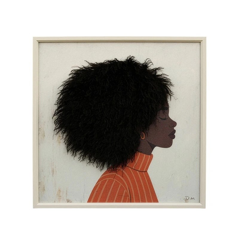 Tableau mural avec cadre en bois – 60 x 60 x 3,5 cm