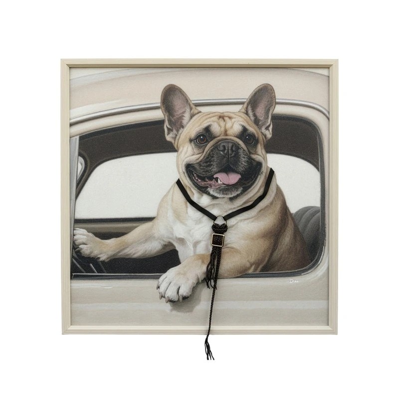 Tableau mural avec cadre en bois – 60 x 60 x 3,5 cm