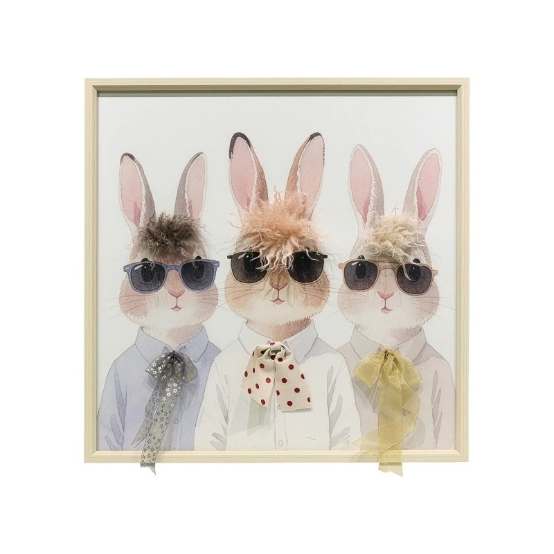 Tableau mural avec cadre en bois – 60 x 60 x 3,5 cm