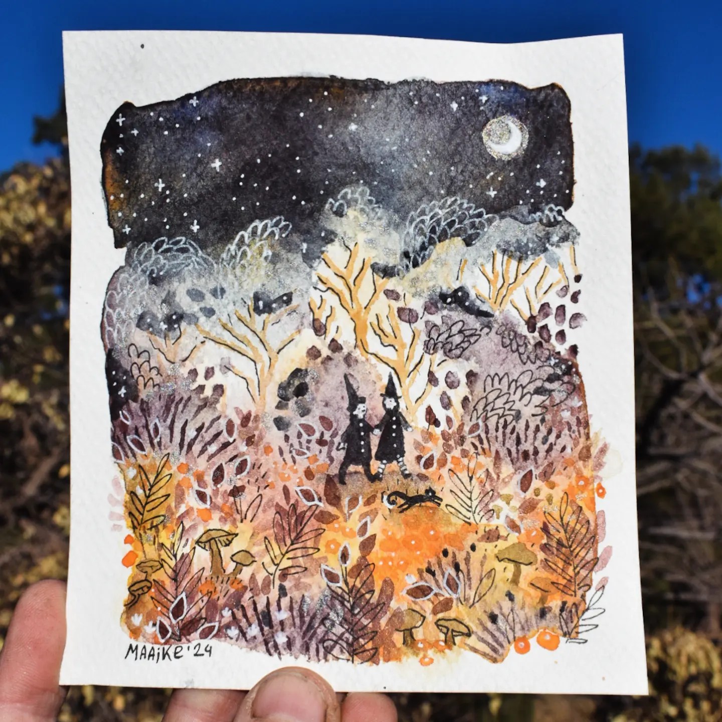 Original Painting "Moonlight walk"