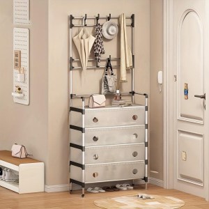 5 tier shoe , cloth rack with transparent cover